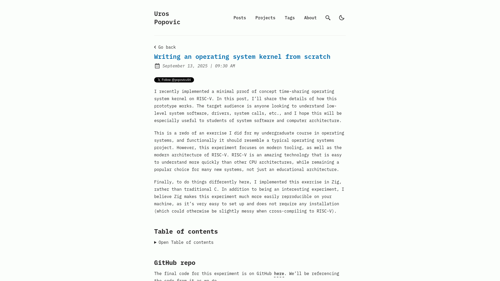 Writing an operating system kernel from scratch