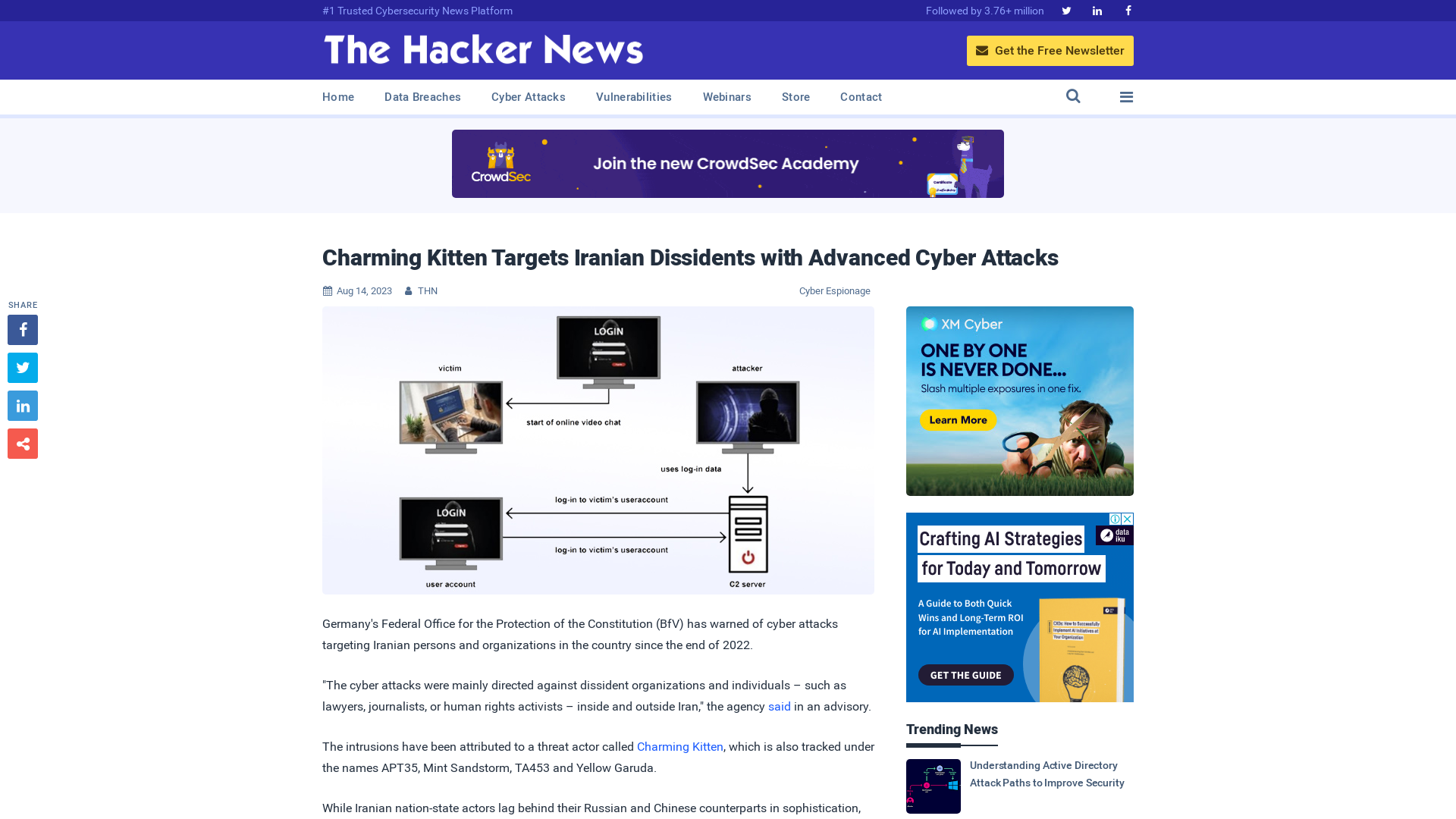 Charming Kitten Targets Iranian Dissidents with Advanced Cyber Attacks