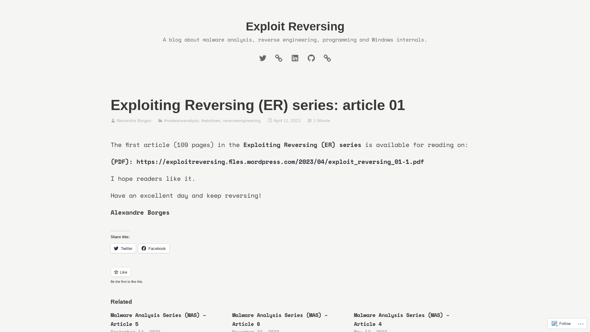 Exploiting Reversing (ER) series: article 01 – Exploit Reversing