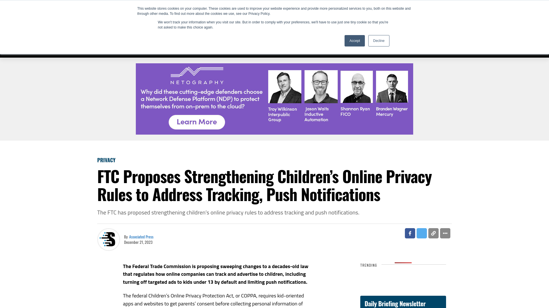 FTC Proposes Strengthening Children's Online Privacy Rules to Address Tracking, Push Notifications - SecurityWeek