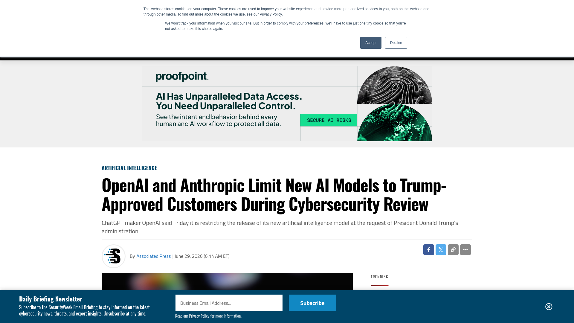 OpenAI and Anthropic Limit New AI Models to Trump-Approved Customers During Cybersecurity Review - SecurityWeek