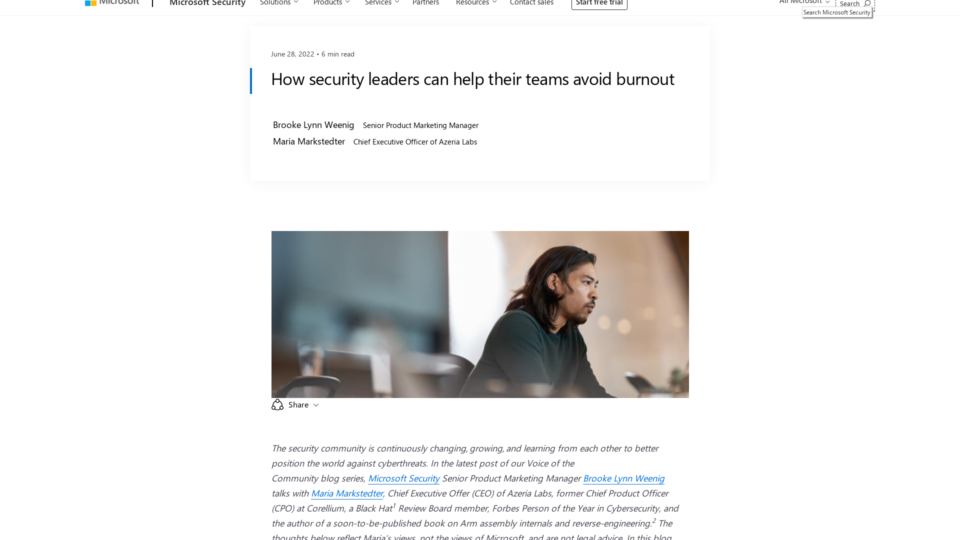 How security leaders can help their teams avoid burnout - Microsoft Security Blog
