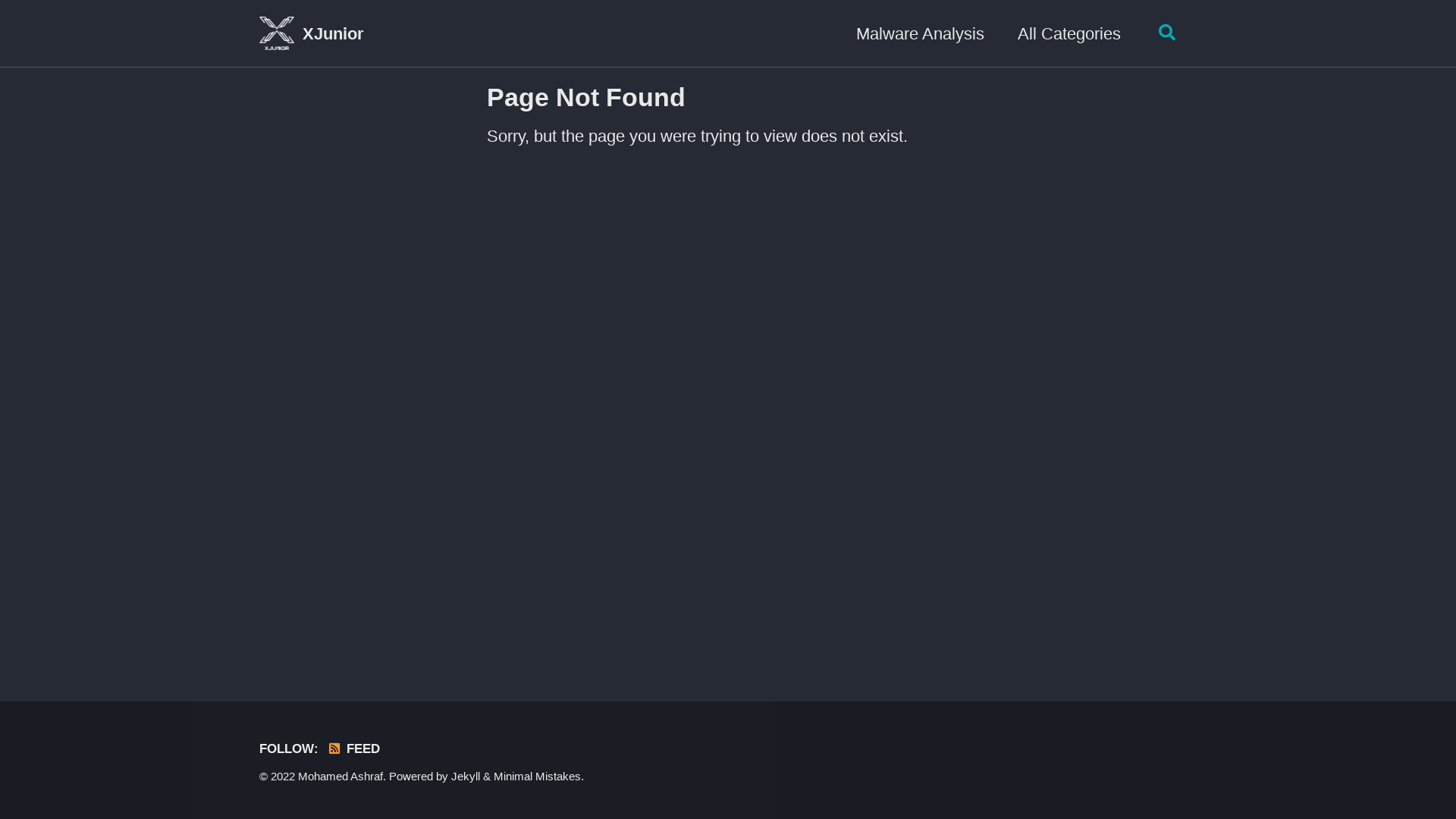 Page Not Found - XJunior