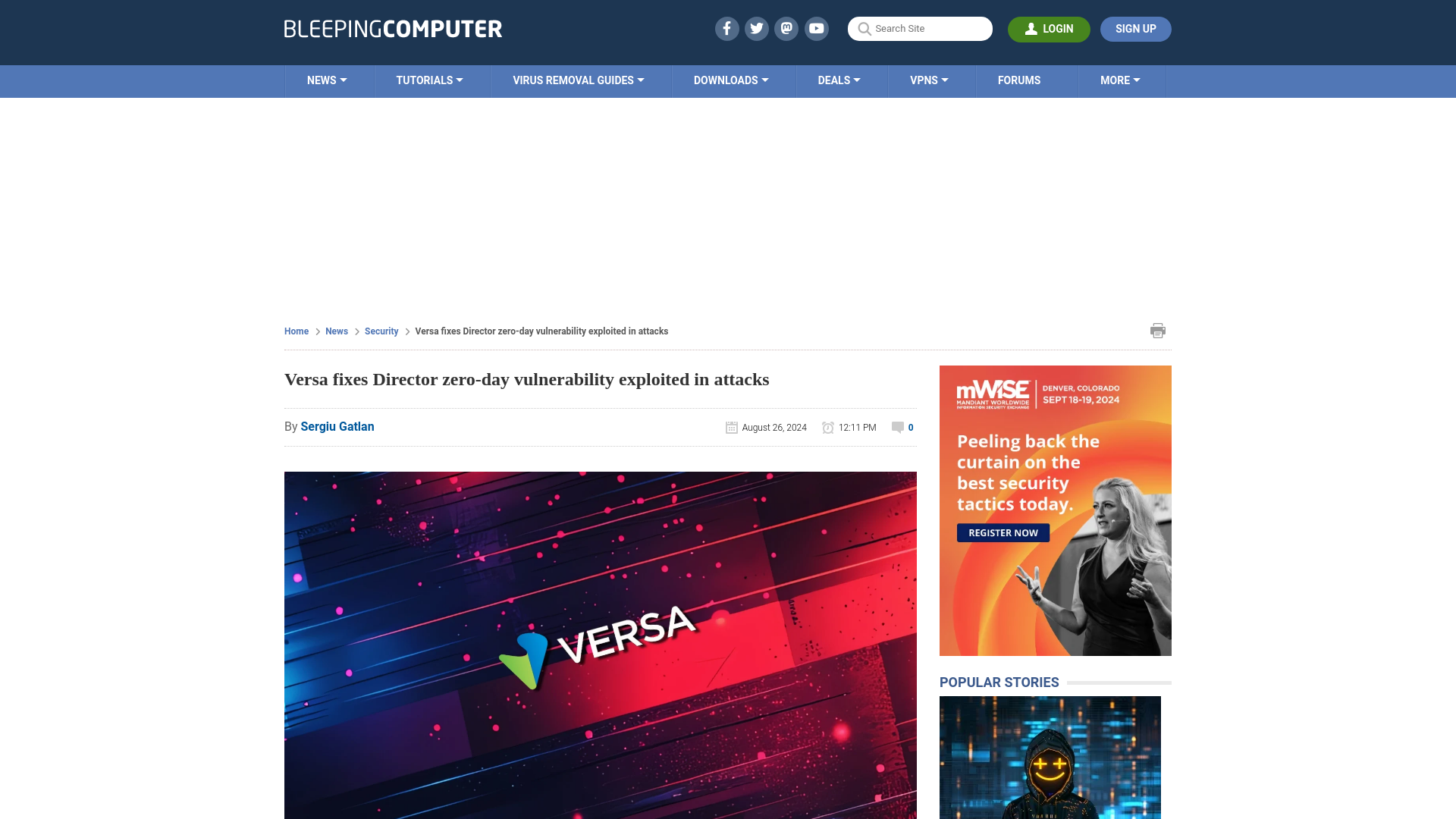 Versa fixes Director zero-day vulnerability exploited in attacks