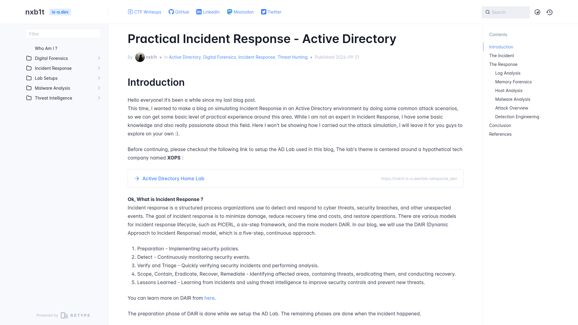 Practical Incident Response - Active Directory