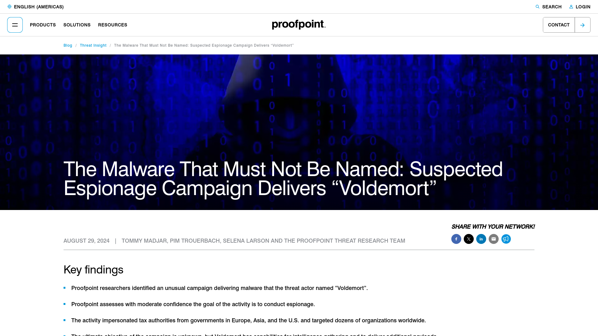 The Malware That Must Not Be Named: Suspected Espionage Campaign Delivers “Voldemort” | Proofpoint US