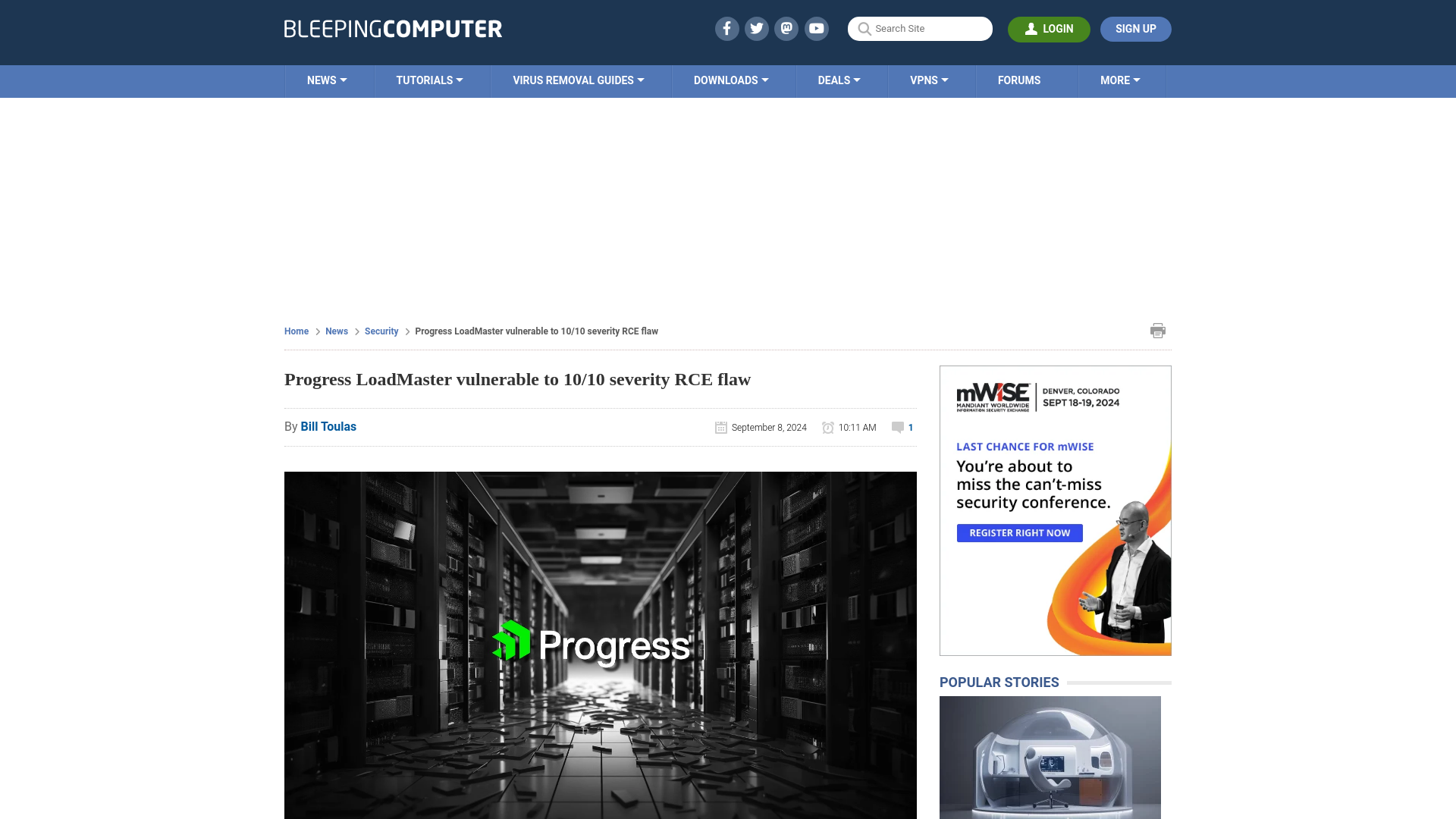 Progress LoadMaster vulnerable to 10/10 severity RCE flaw