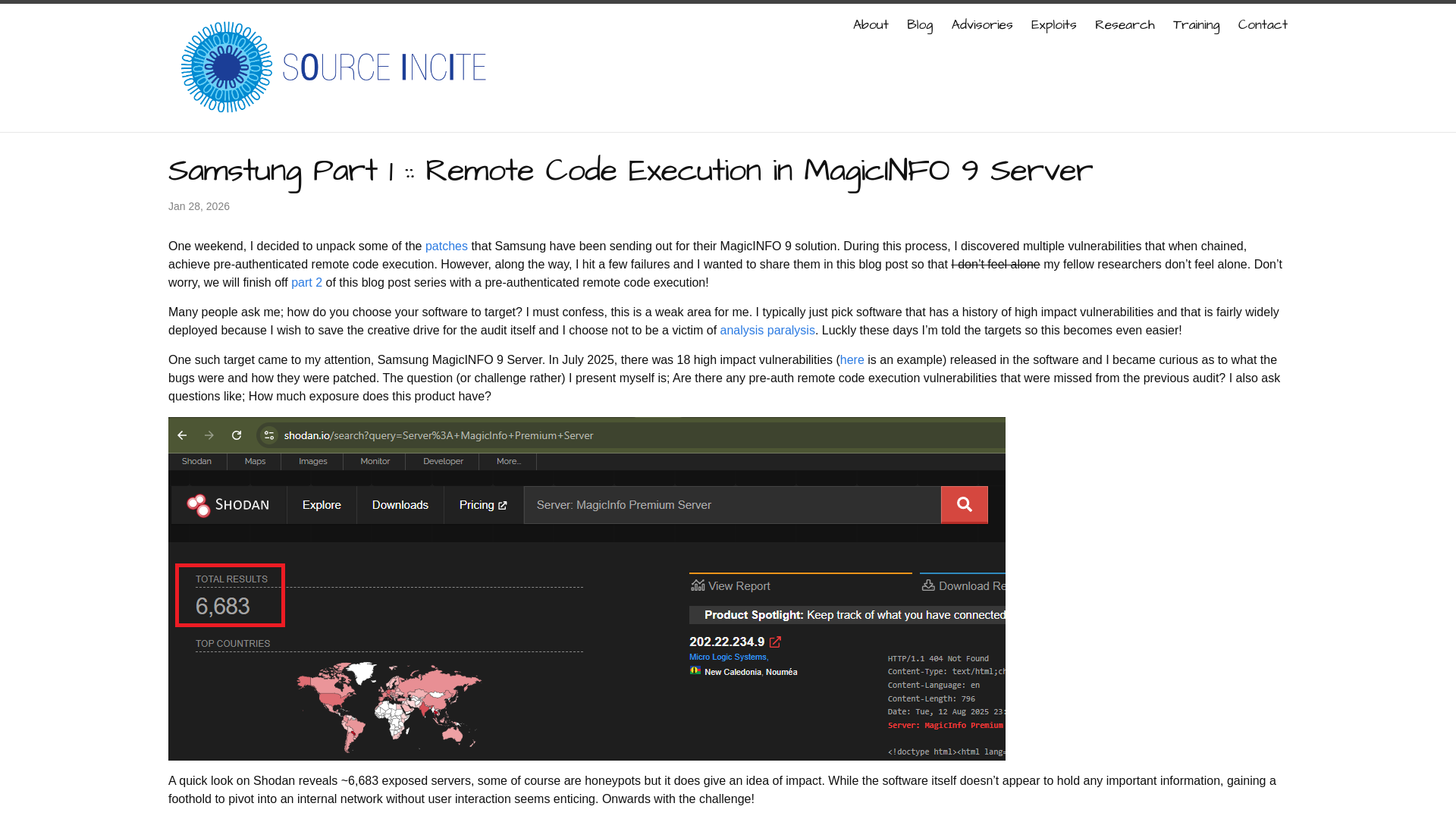 Samstung Part 1 :: Remote Code Execution in MagicINFO 9 Server