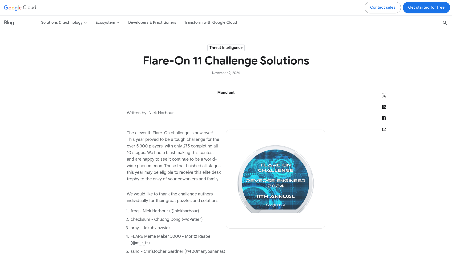 Flare-On 11 Challenge Solutions | Google Cloud Blog