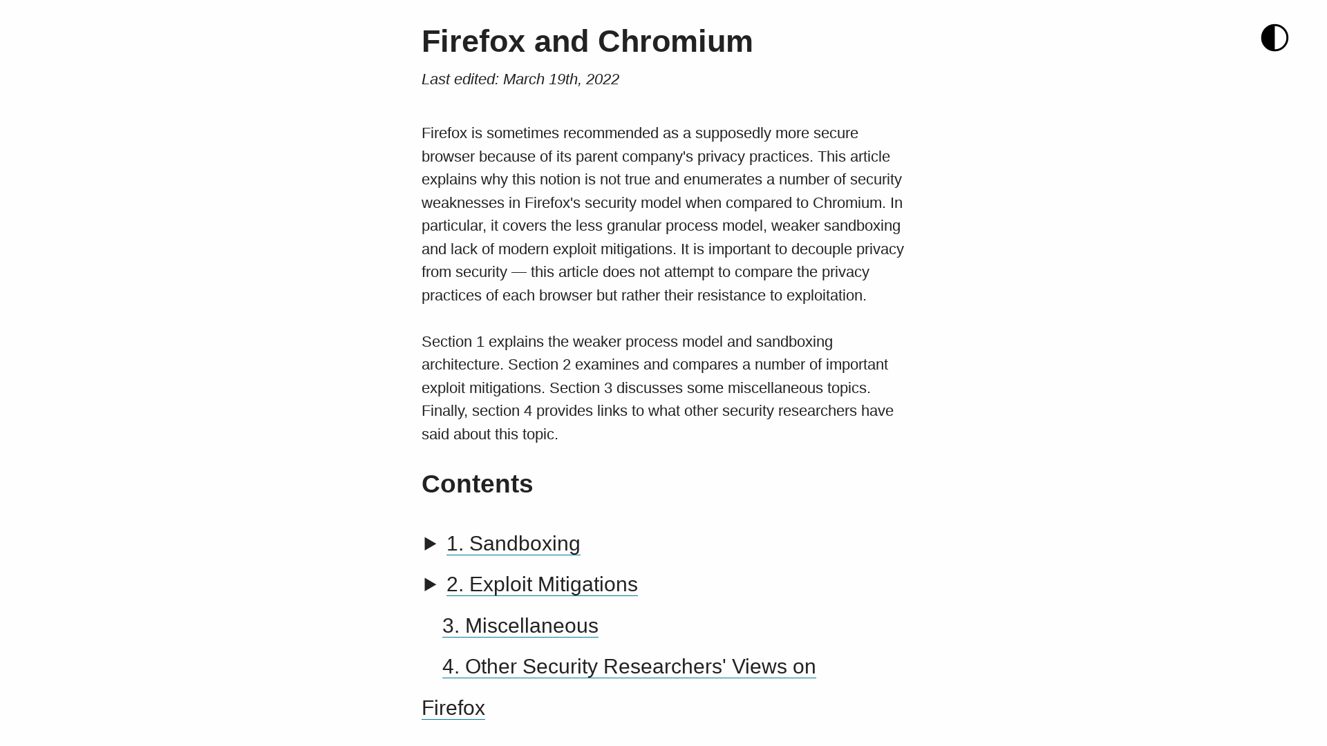 Firefox and Chromium | Madaidan's Insecurities