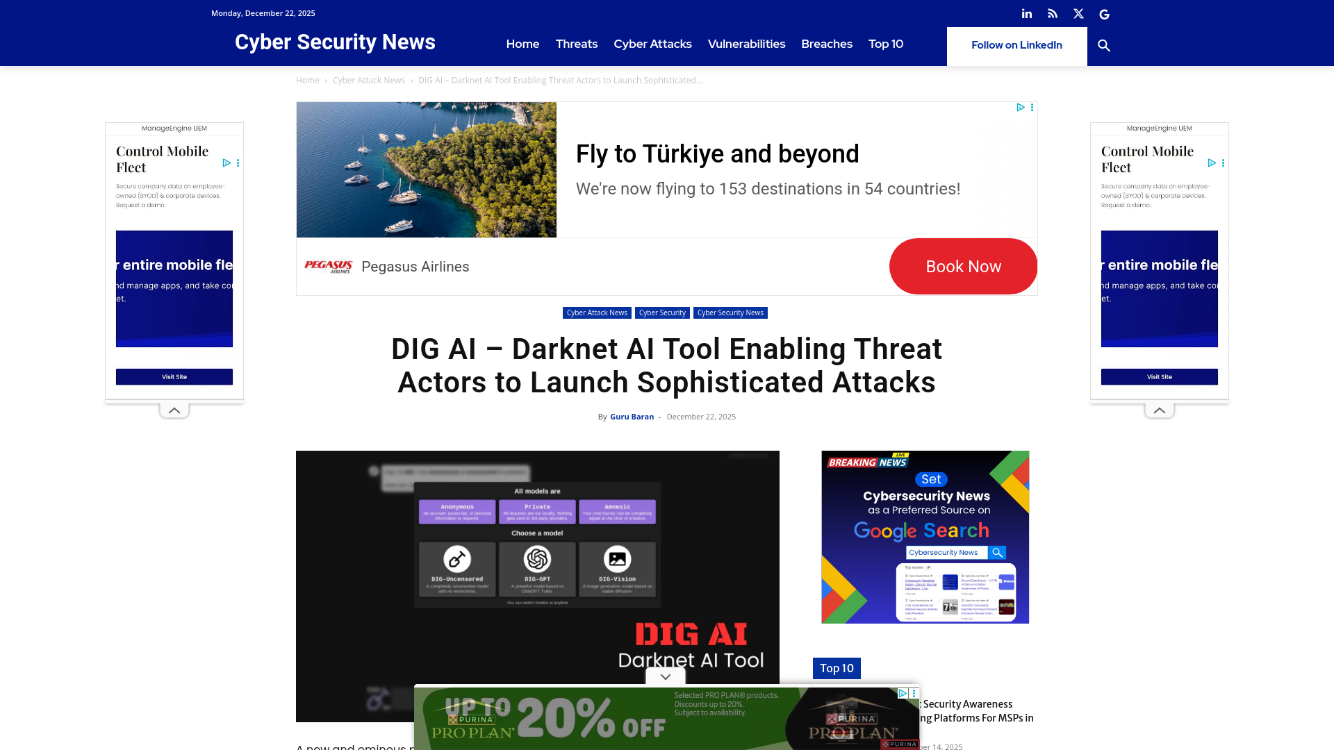 DIG AI - Darknet AI Tool Enabling Threat Actors to Launch Sophisticated Attacks