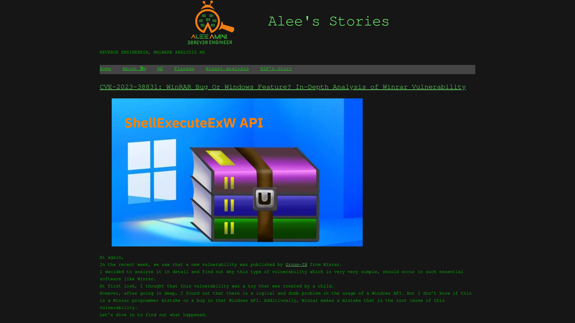 CVE-2023-38831: WinRAR Bug Or Windows Feature? In-Depth Analysis of Winrar Vulnerability - Alee's Stories