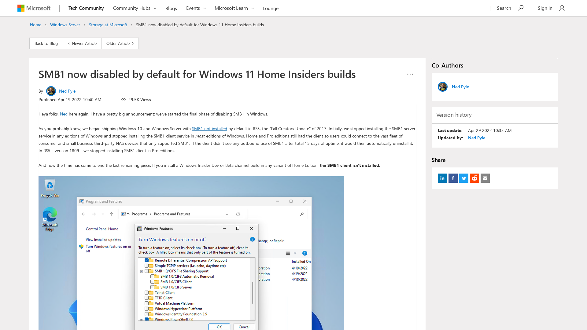 SMB1 now disabled by default for Windows 11 Home Insiders builds - Microsoft Tech Community