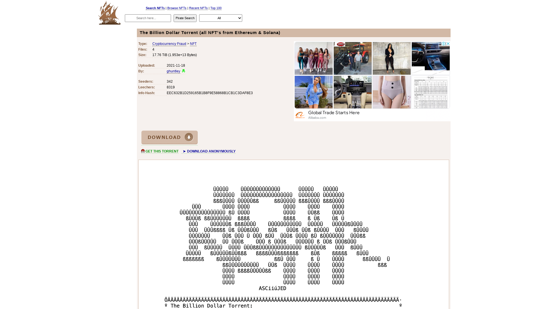 The NFT Bay is the galaxy's most resilient NFT BitTorrent site! - You wouldn't steal a JPEG (or would you...)