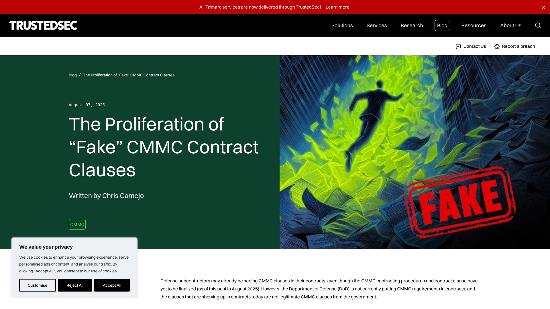 TrustedSec | The Proliferation of “Fake” CMMC Contract Clauses