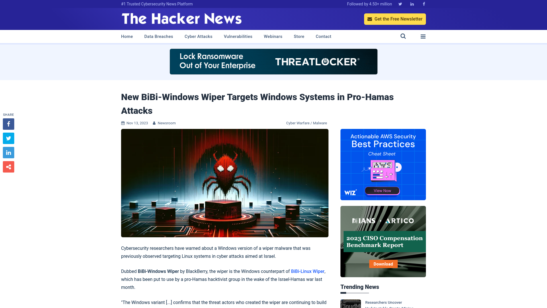 New BiBi-Windows Wiper Targets Windows Systems in Pro-Hamas Attacks