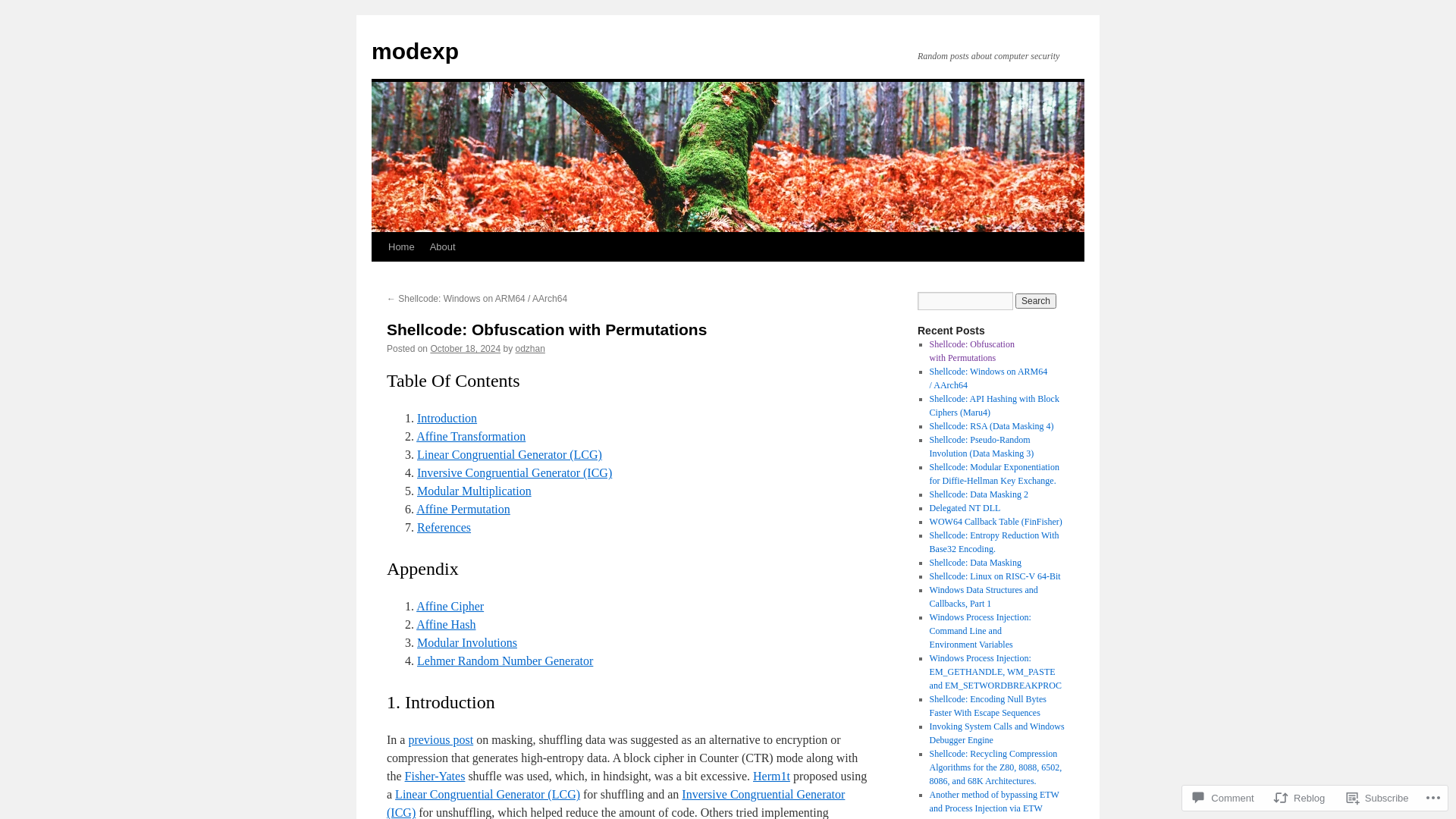 Shellcode: Obfuscation with Permutations | modexp