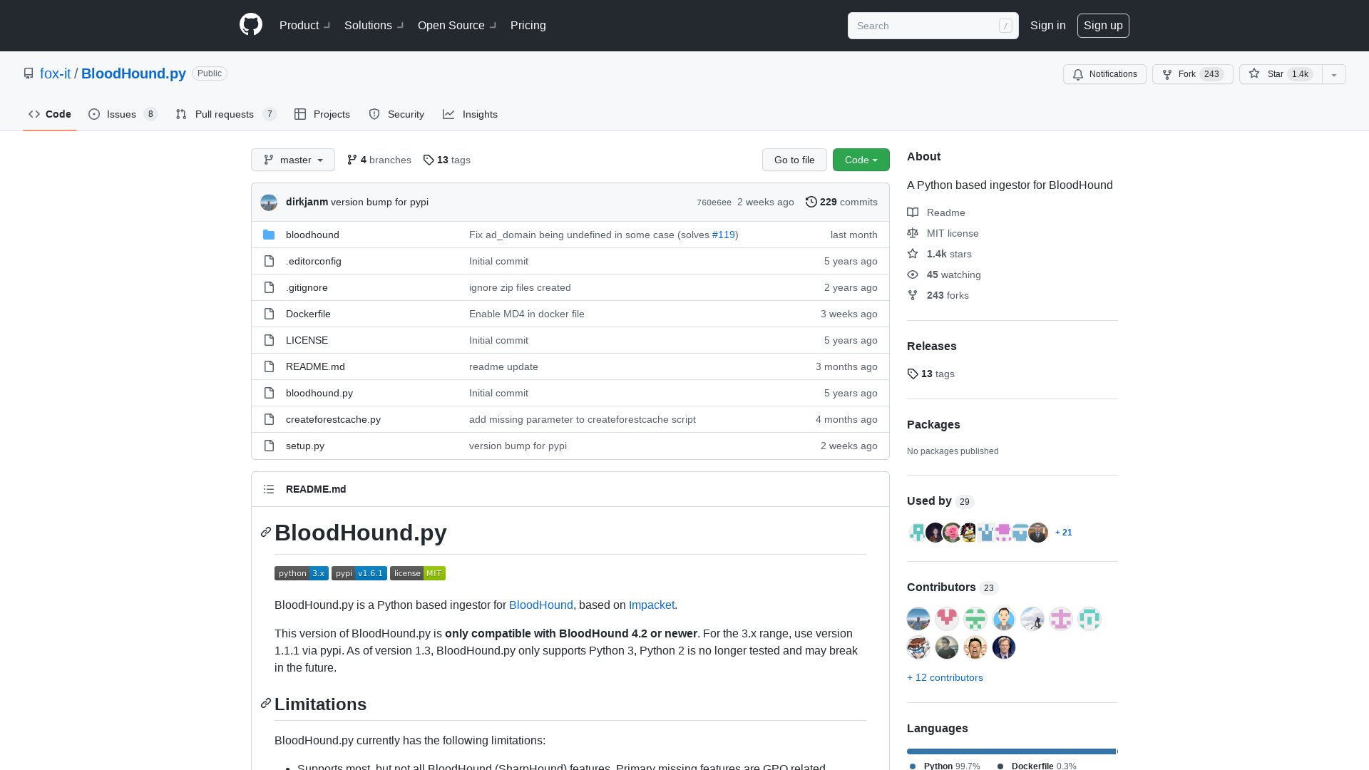 GitHub - fox-it/BloodHound.py: A Python based ingestor for BloodHound