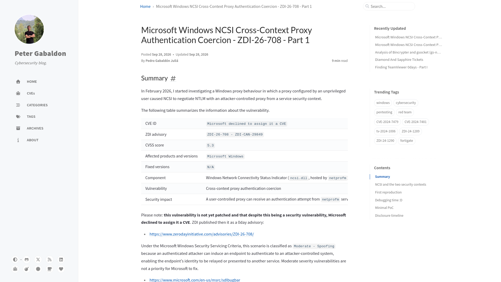 Microsoft Windows NCSI Cross-Context Proxy Authentication Coercion - ZDI-26-708 - Part 1 | Peter Gabaldon