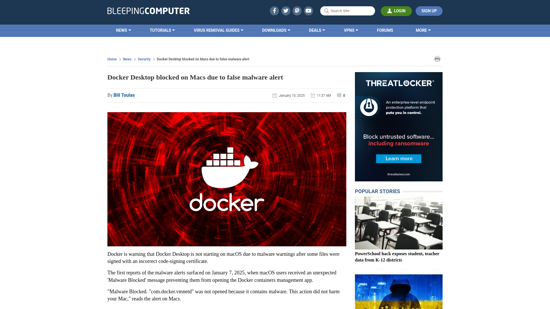 Docker Desktop blocked on Macs due to false malware alert