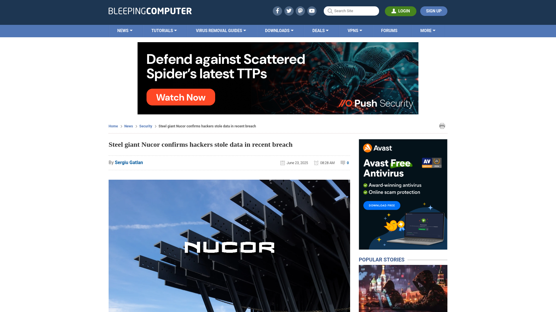 Steel giant Nucor confirms hackers stole data in recent breach