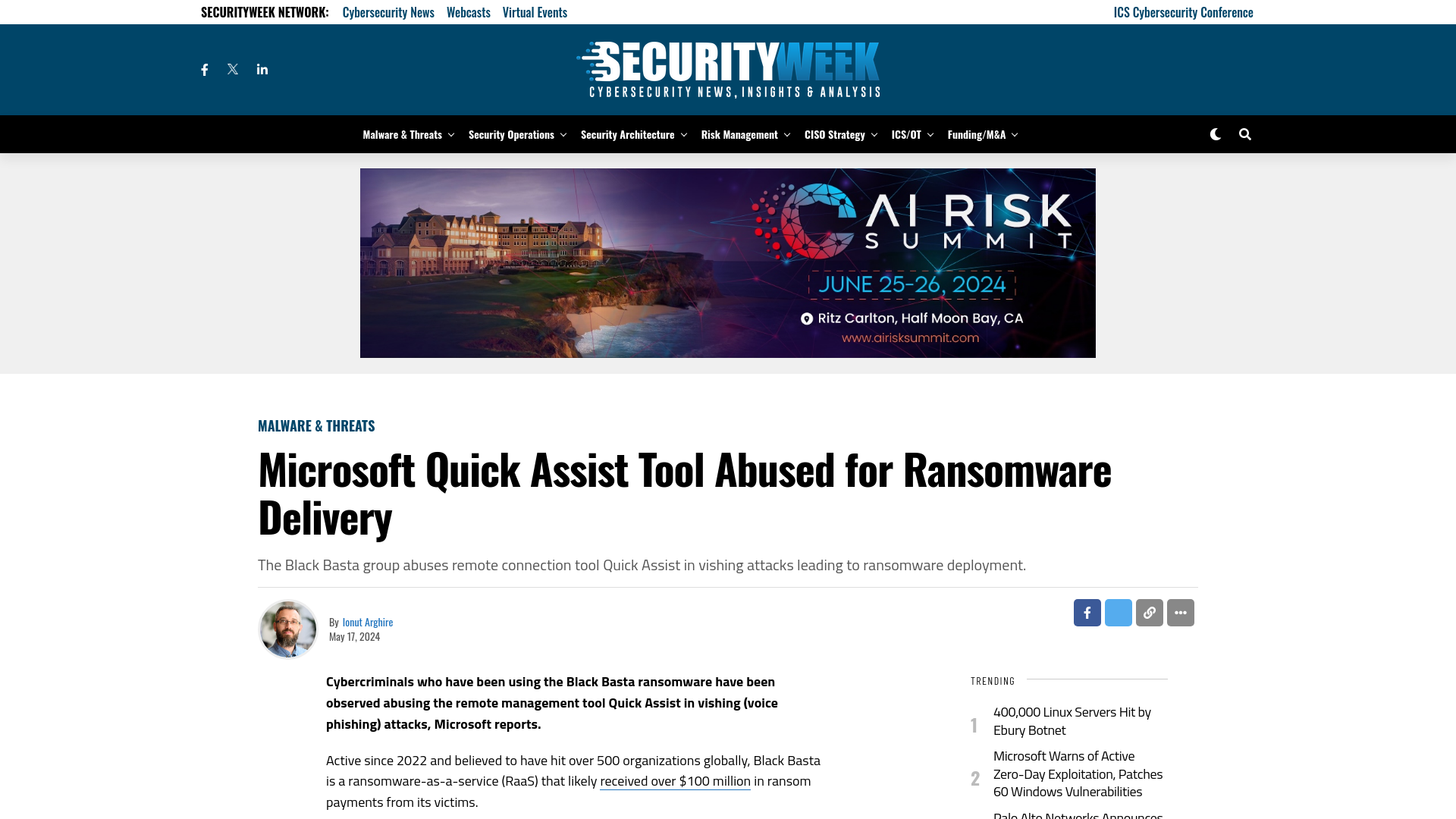 Microsoft Quick Assist Tool Abused for Ransomware Delivery - SecurityWeek