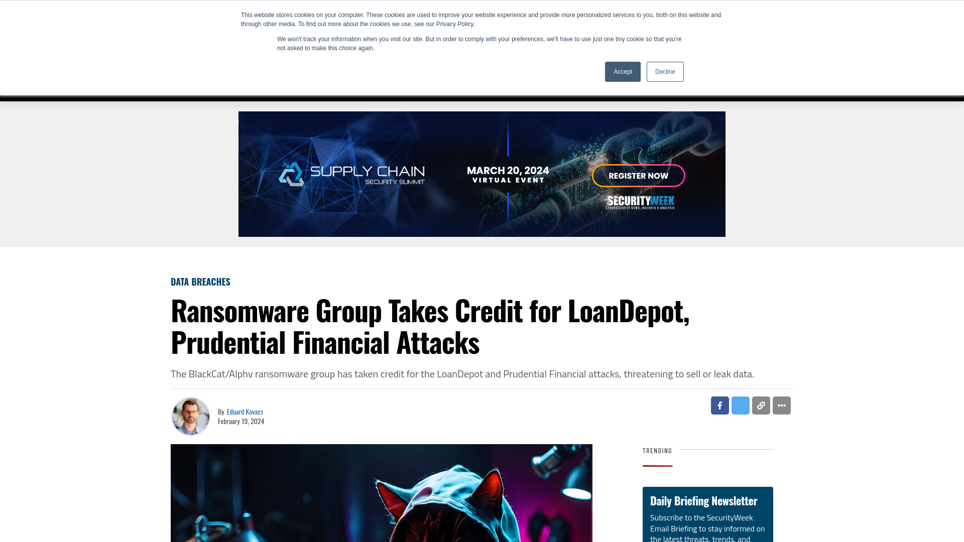 Ransomware Group Takes Credit for LoanDepot, Prudential Financial Attacks - SecurityWeek