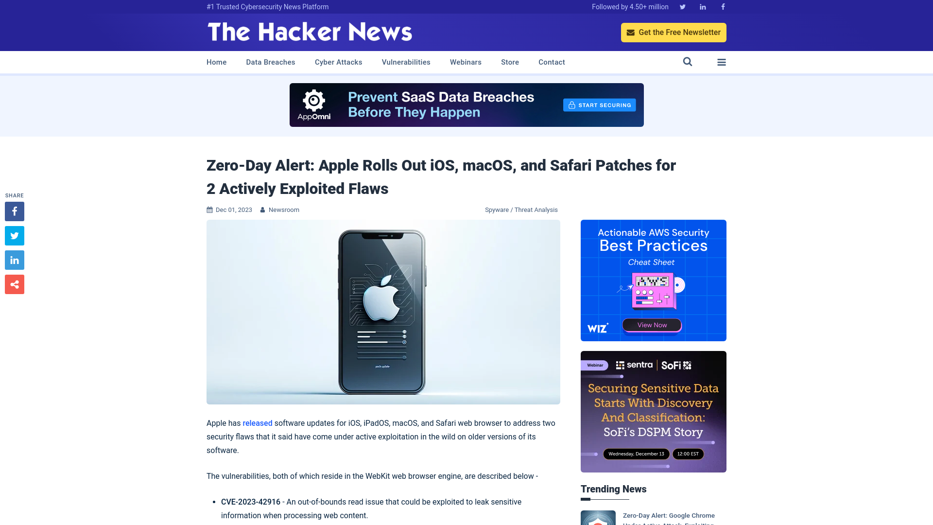 Zero-Day Alert: Apple Rolls Out iOS, macOS, and Safari Patches for 2 Actively Exploited Flaws