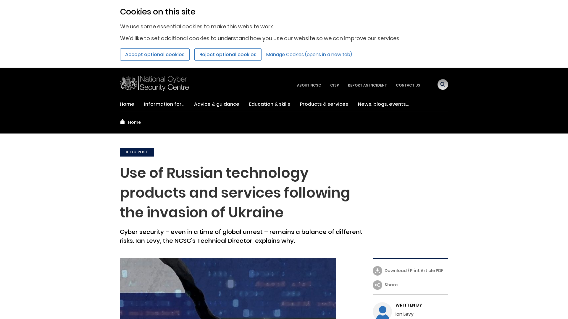 Use of Russian technology products and services following... - NCSC.GOV.UK