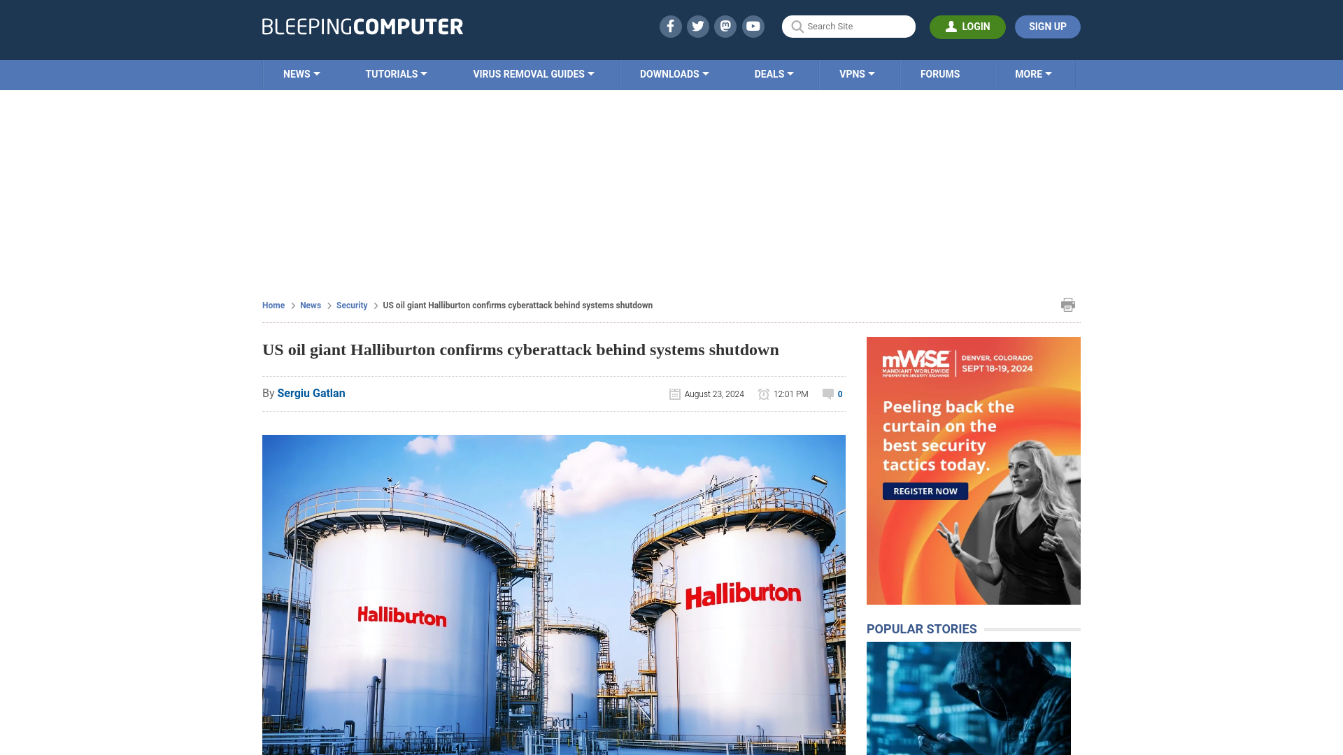 US oil giant Halliburton confirms cyberattack behind systems shutdown