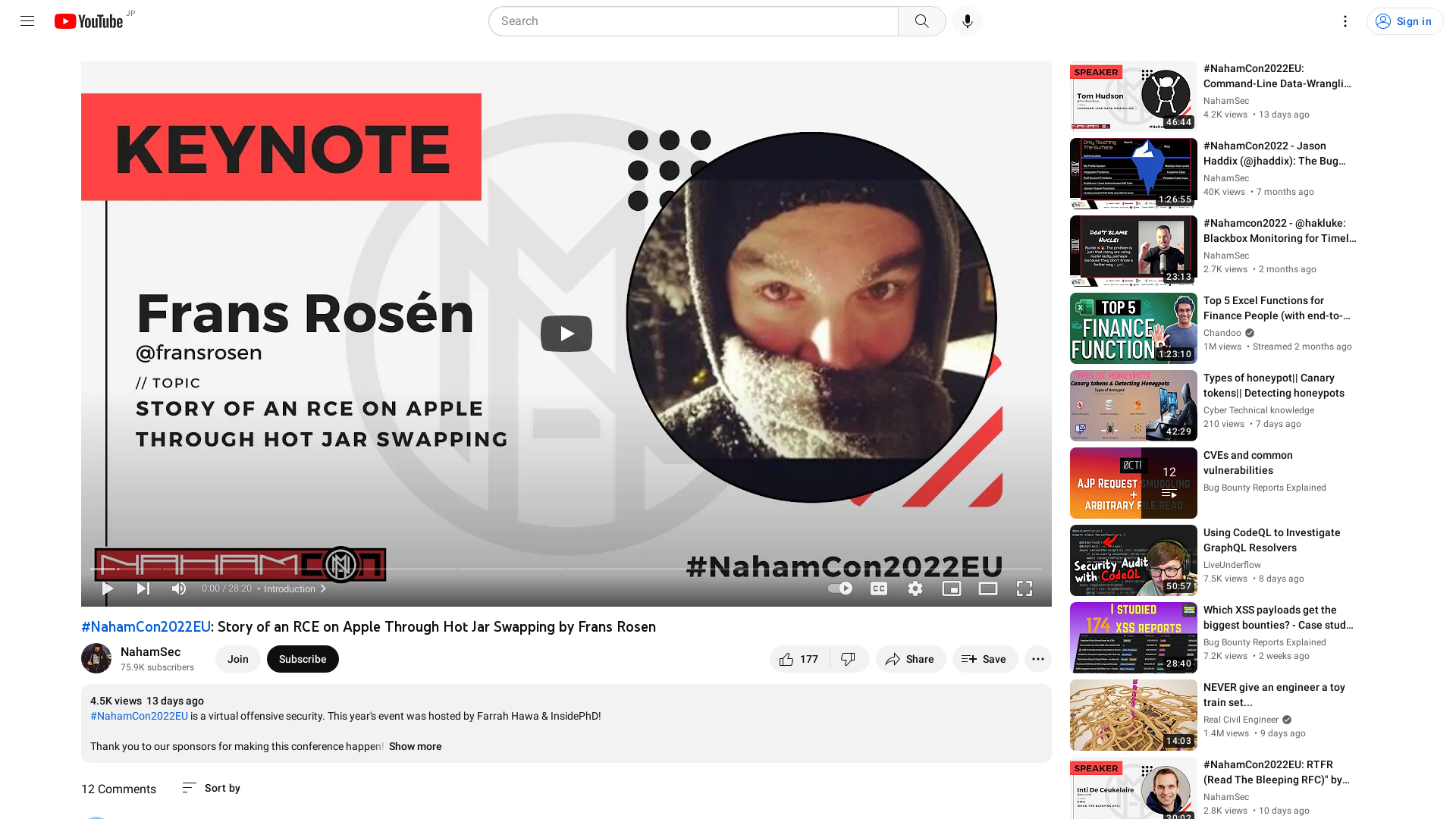 #NahamCon2022EU: Story of an RCE on Apple Through Hot Jar Swapping by Frans Rosen - YouTube