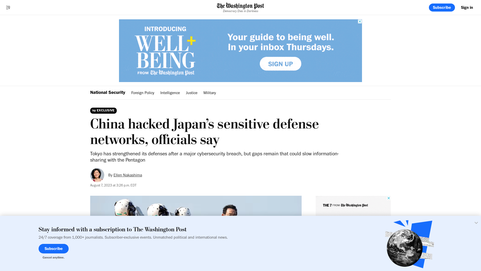 China hacked Japan’s classified defense cyber networks, officials say - The Washington Post