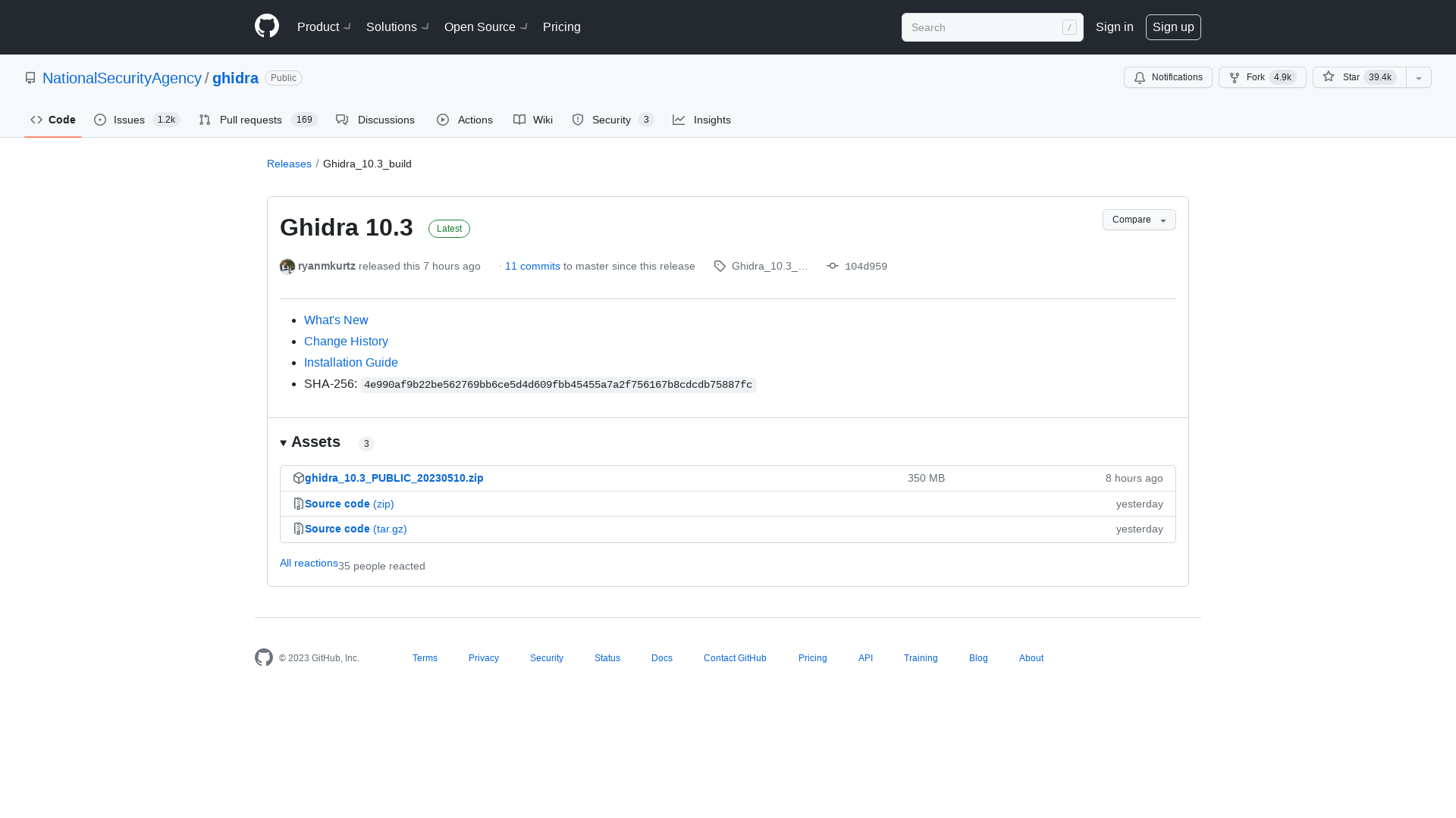 Release Ghidra 10.3 · NationalSecurityAgency/ghidra · GitHub