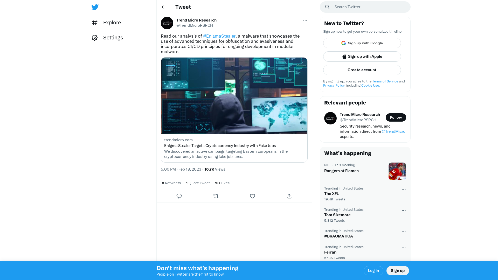 Trend Micro Research on Twitter: "Read our analysis of #EnigmaStealer, a malware that showcases the use of advanced techniques for obfuscation and evasiveness and incorporates CI/CD principles for ongoing development in modular malware. https://t.co/iay0Nh8ECP" / Twitter