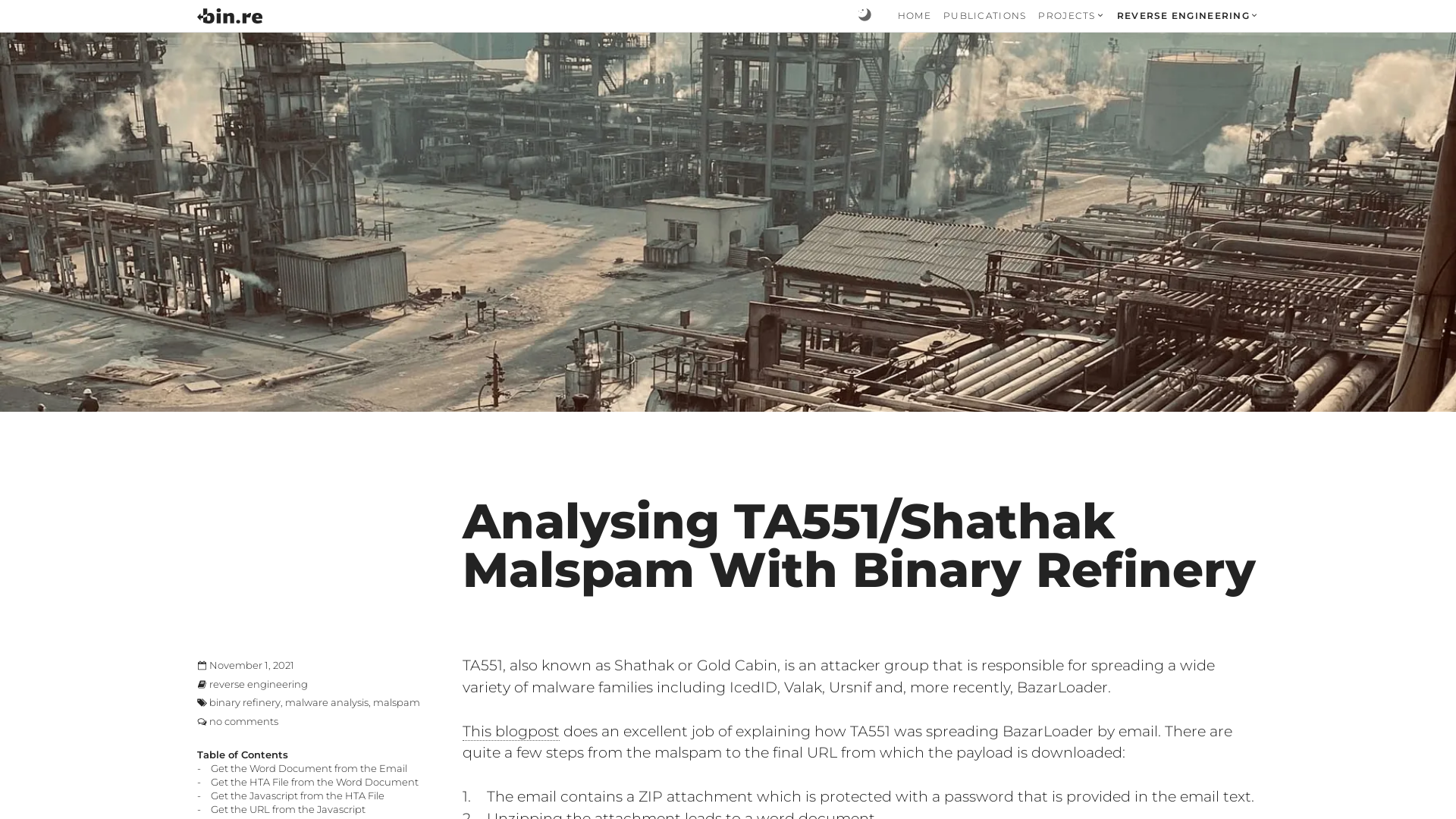 Analysing TA551/Shathak Malspam With Binary Refinery