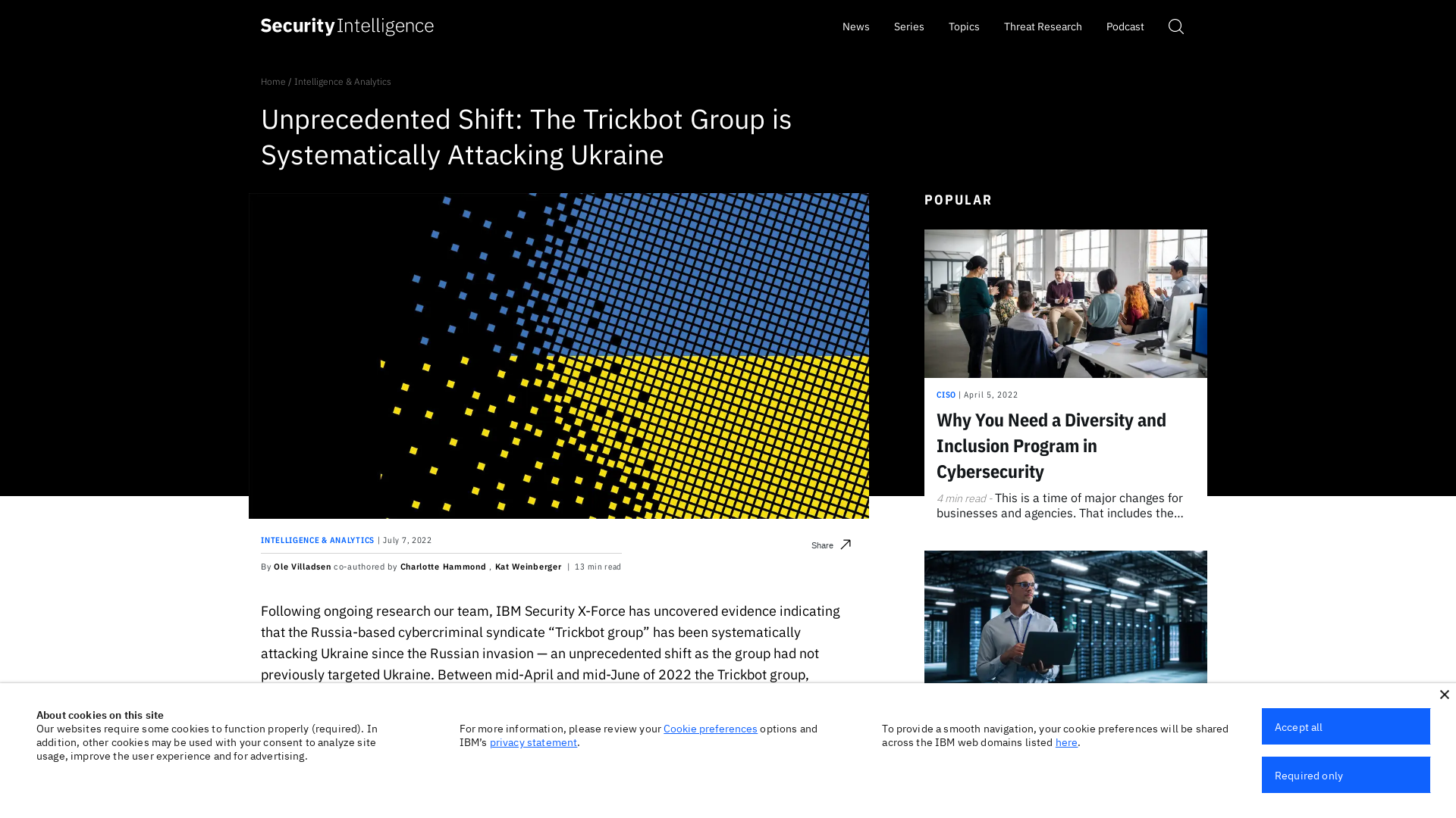 Unprecedented Shift: The Trickbot Group is Systematically Attacking Ukraine