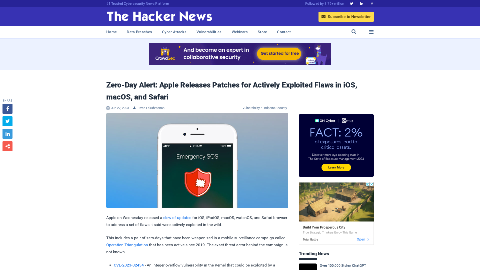 Zero-Day Alert: Apple Releases Patches for Actively Exploited Flaws in iOS, macOS, and Safari