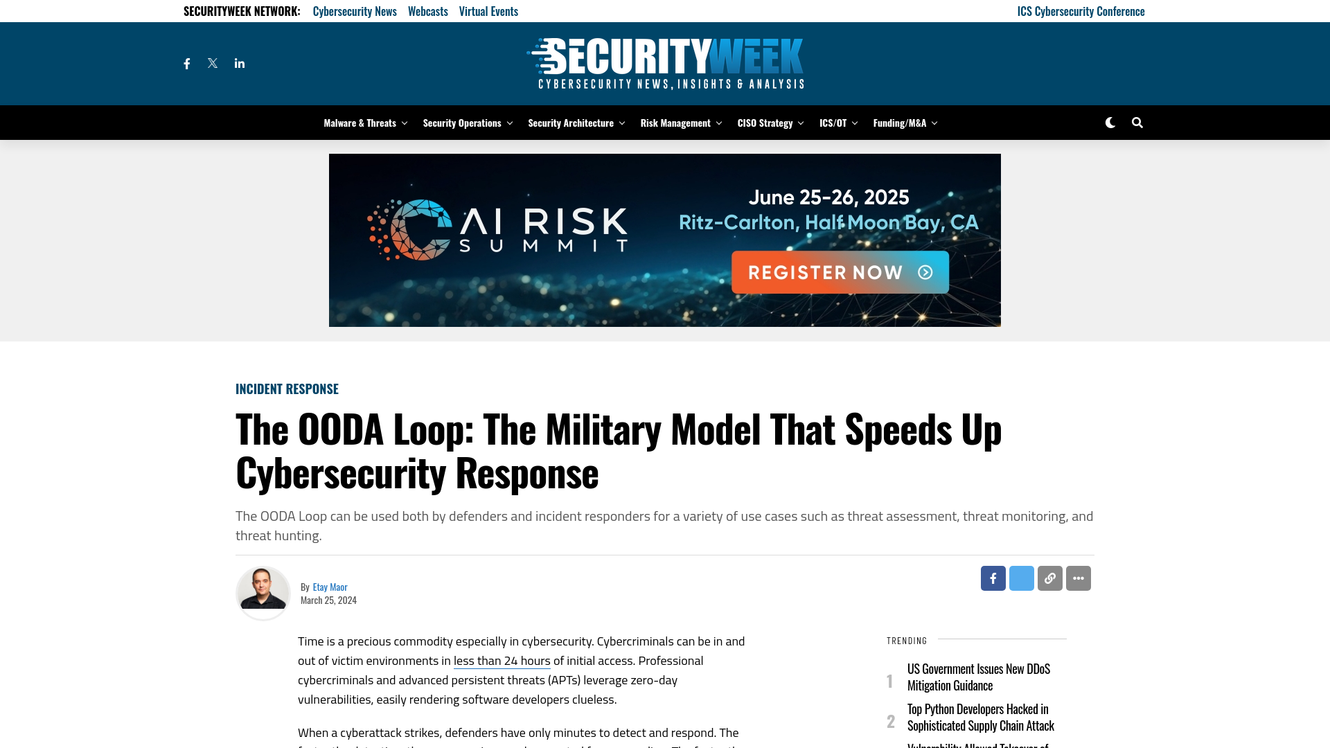 The OODA Loop: The Military Model That Speeds Up Cybersecurity Response - SecurityWeek