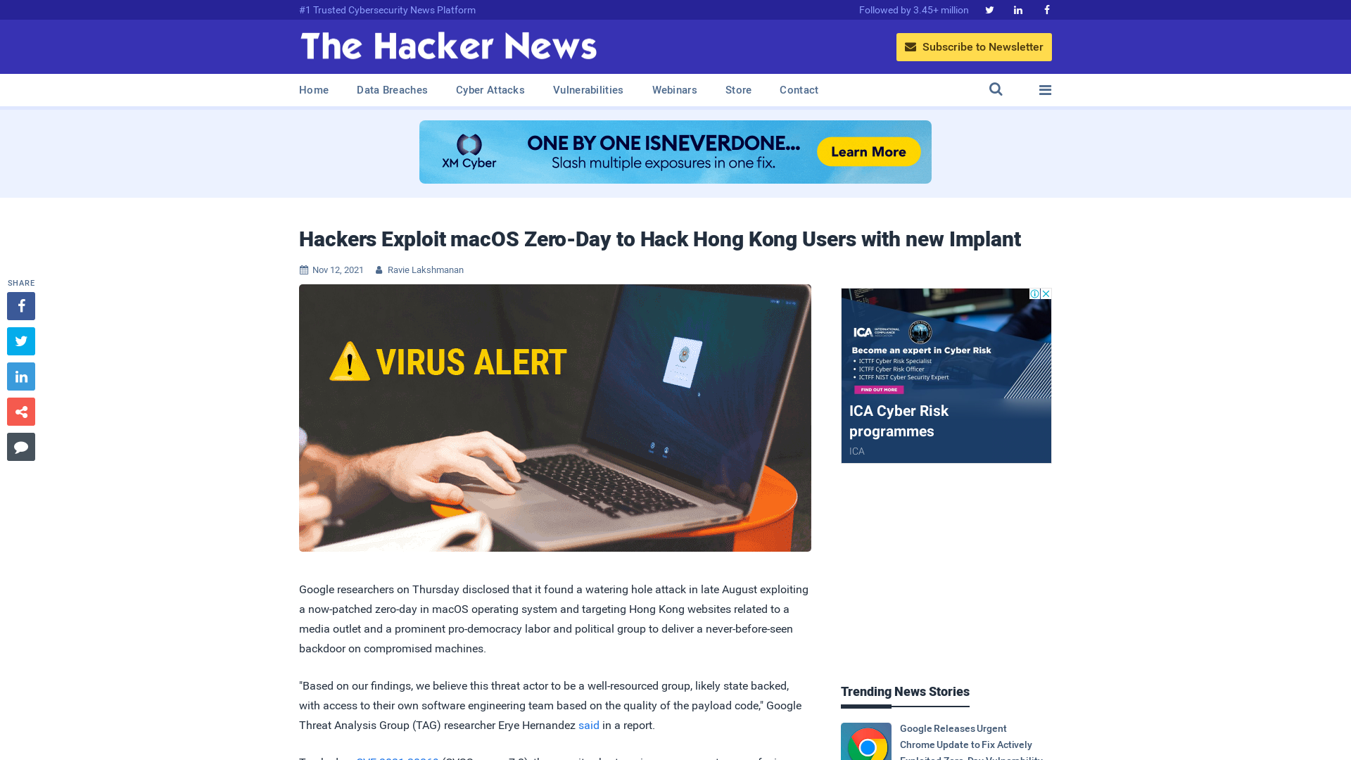 Hackers Exploit macOS Zero-Day to Hack Hong Kong Users with new Implant