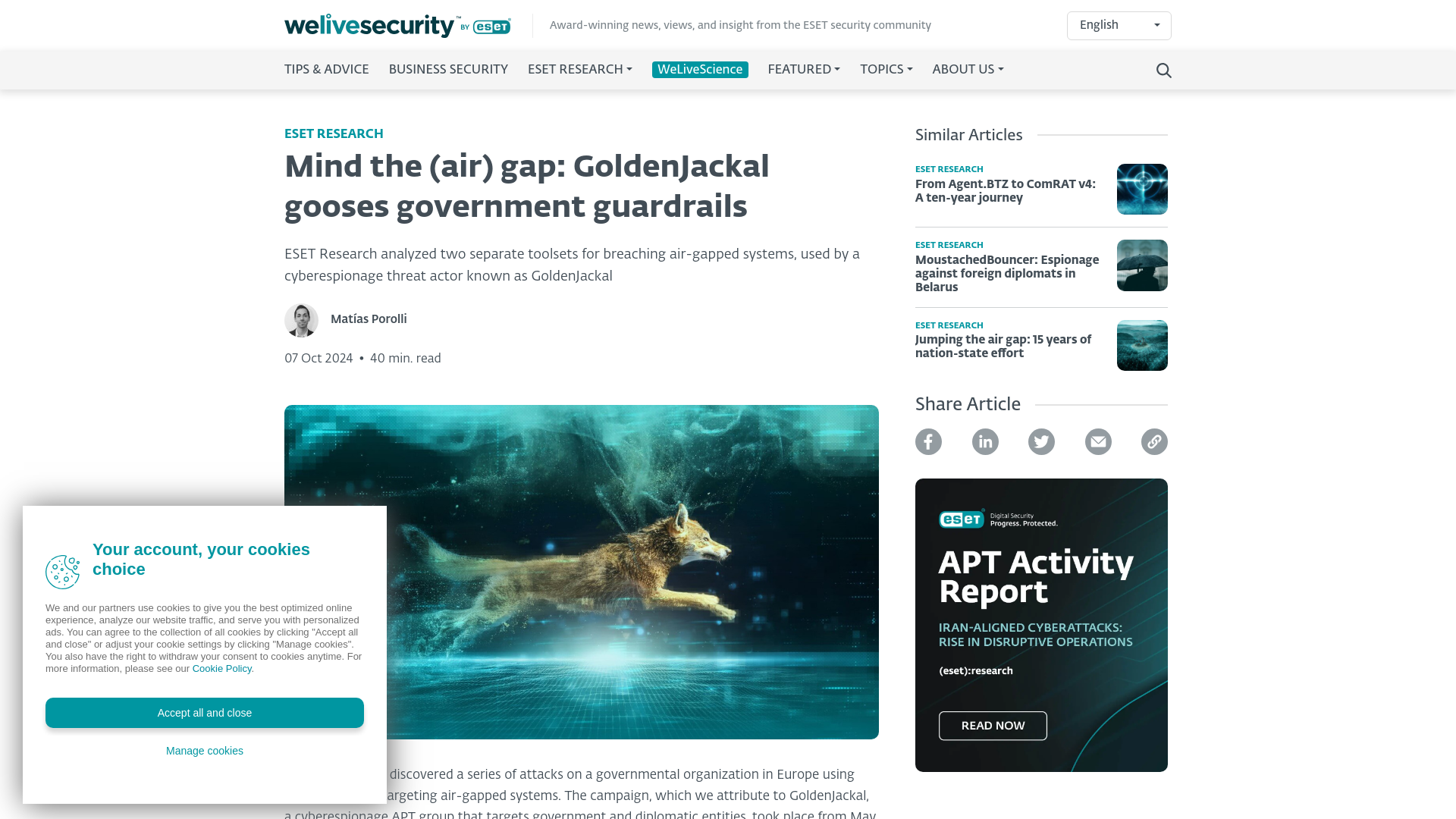 Mind the (air) gap: GoldenJackal gooses government guardrails