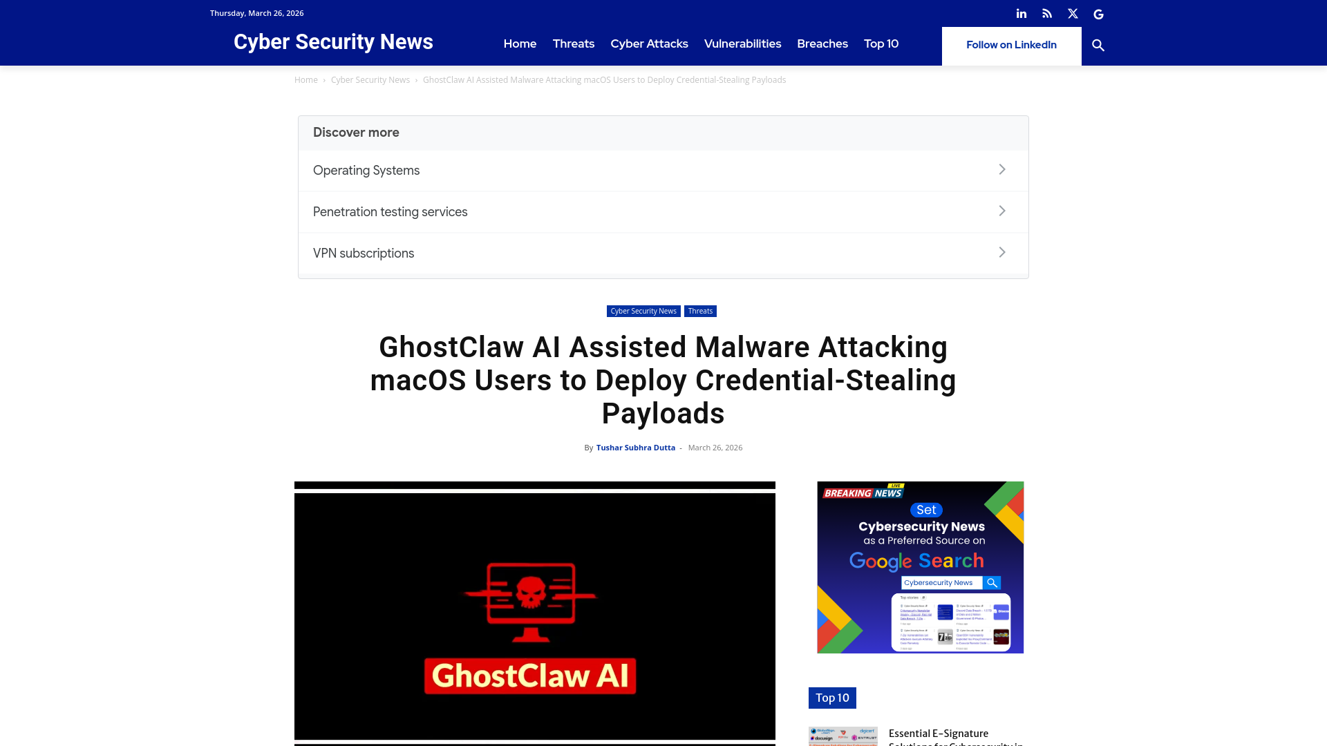 GhostClaw AI Assisted Malware Attacking macOS Users to Deploy Credential-Stealing Payloads
