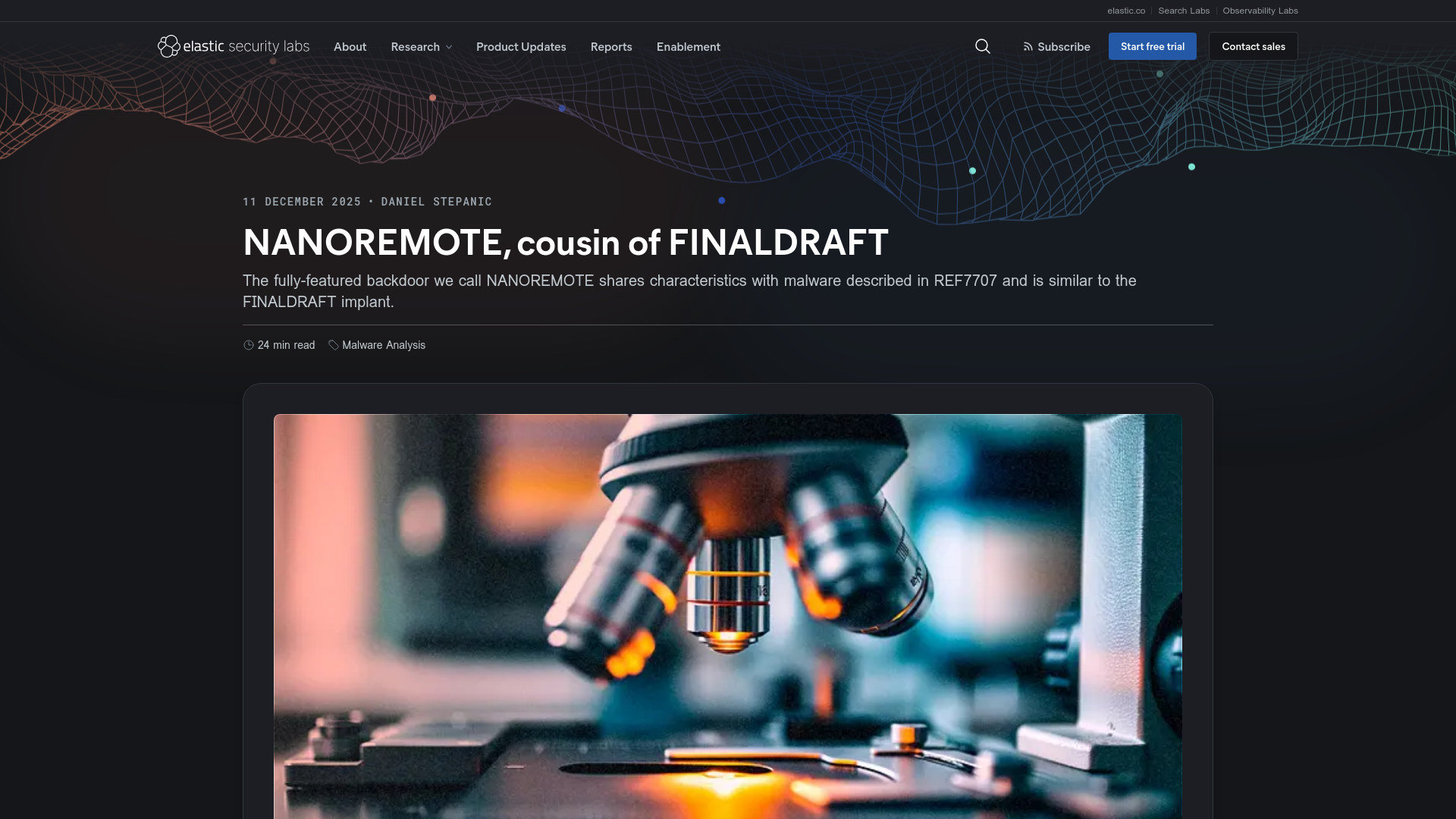 NANOREMOTE, cousin of FINALDRAFT — Elastic Security Labs