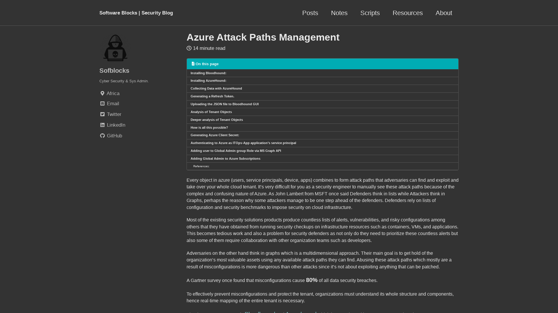 Azure Attack Paths Management - Sofblocks