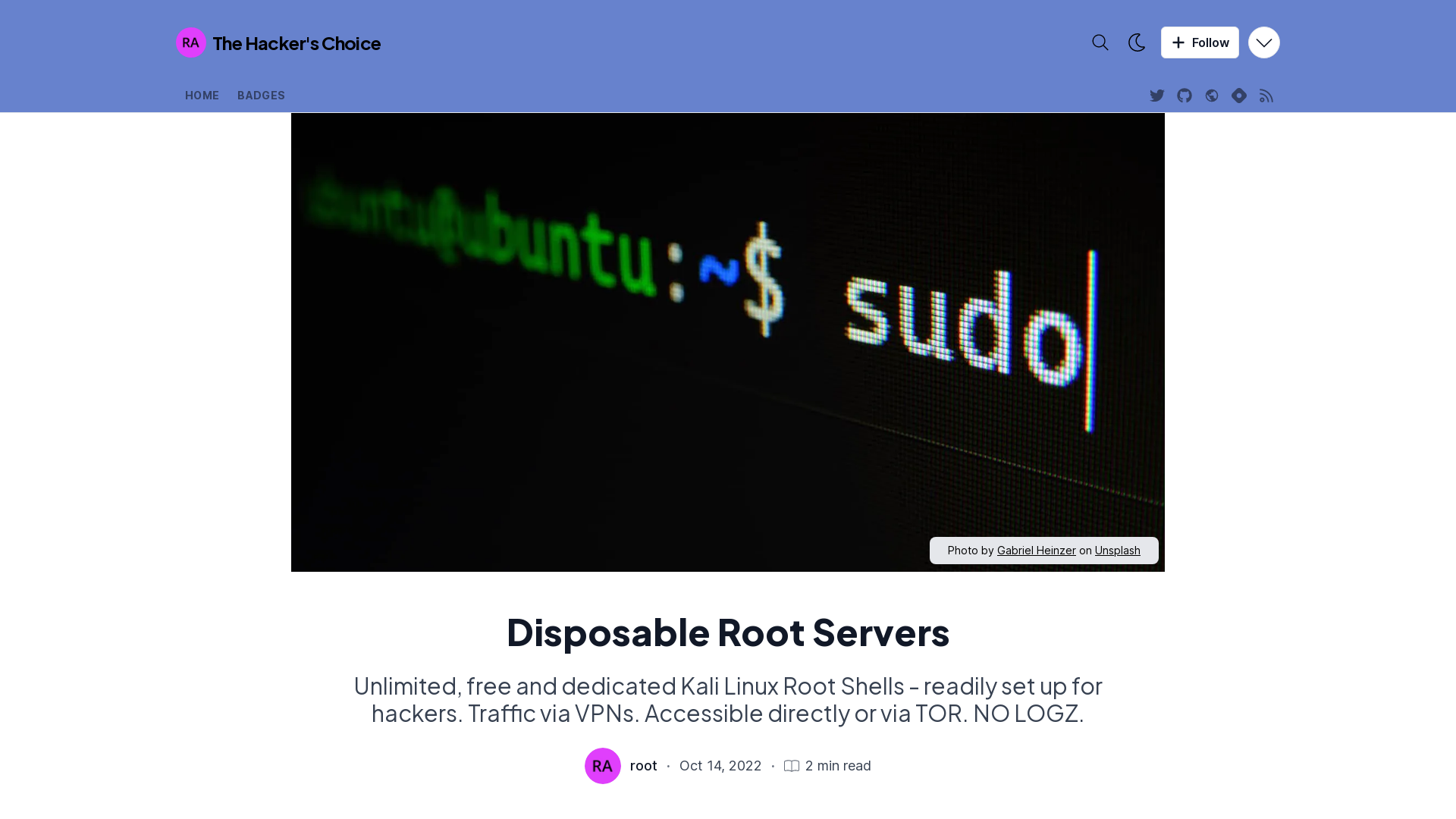 Disposable Root Servers
