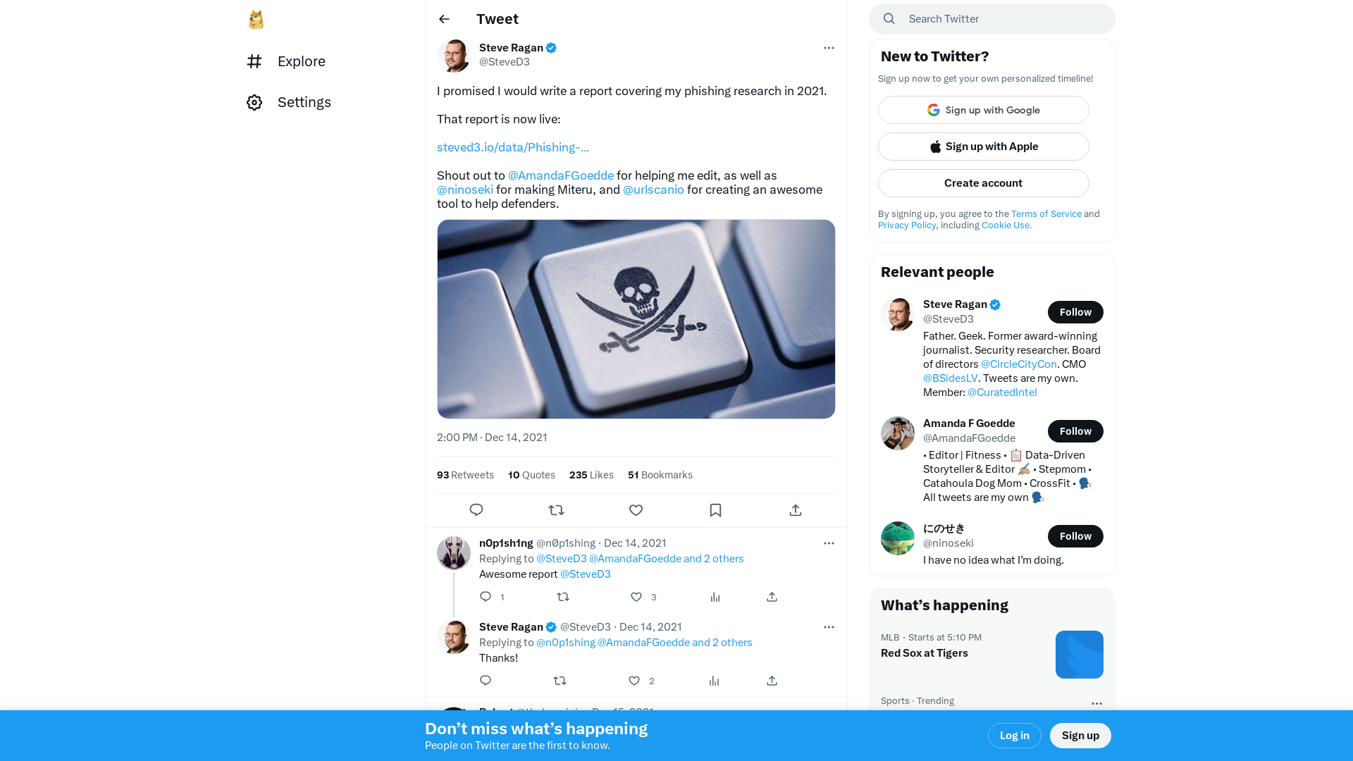 Steve Ragan on Twitter: "I promised I would write a report covering my phishing research in 2021. That report is now live: https://t.co/rW2oIafdov Shout out to @AmandaFGoedde for helping me edit, as well as @ninoseki for making Miteru, and @urlscanio for creating an awesome tool to help defenders. https://t.co/ffhSUXIhoN" / Twitter