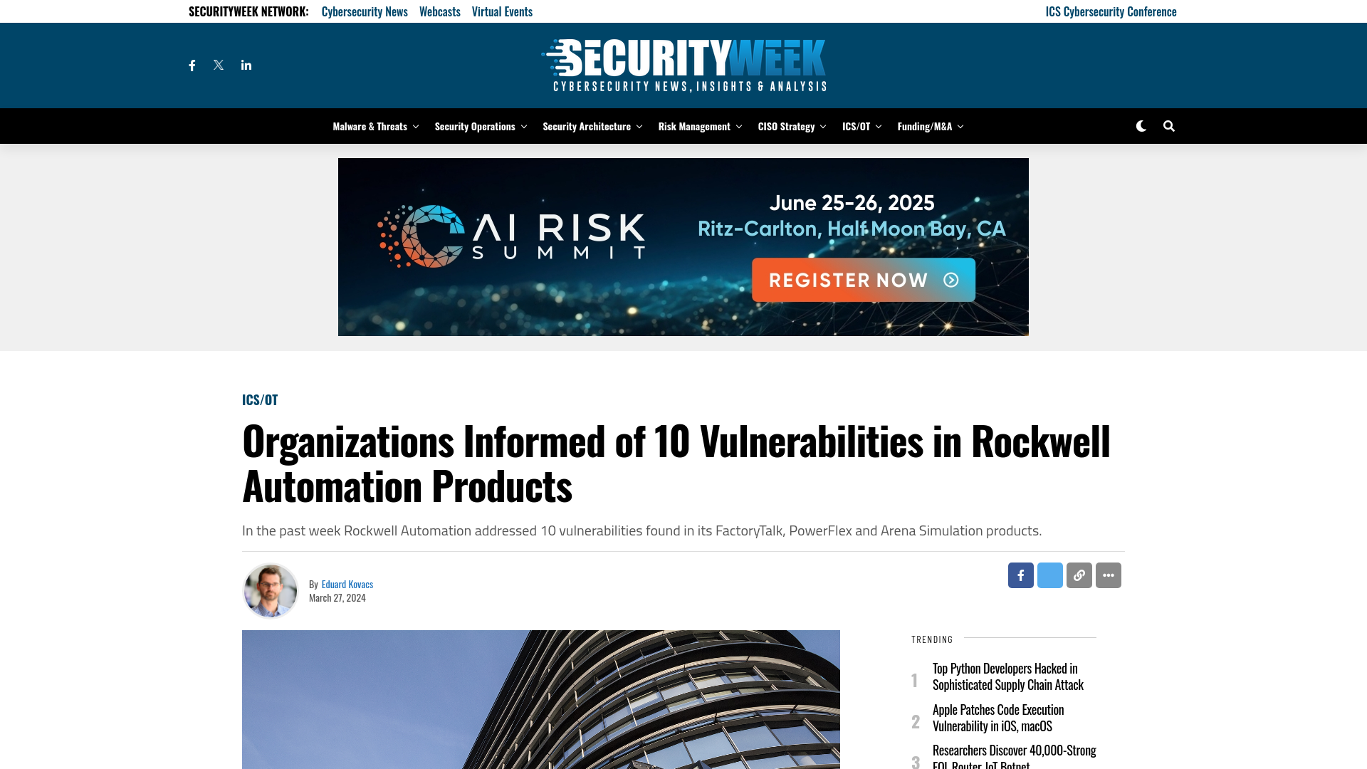 Organizations Informed of 10 Vulnerabilities in Rockwell Automation Products  - SecurityWeek