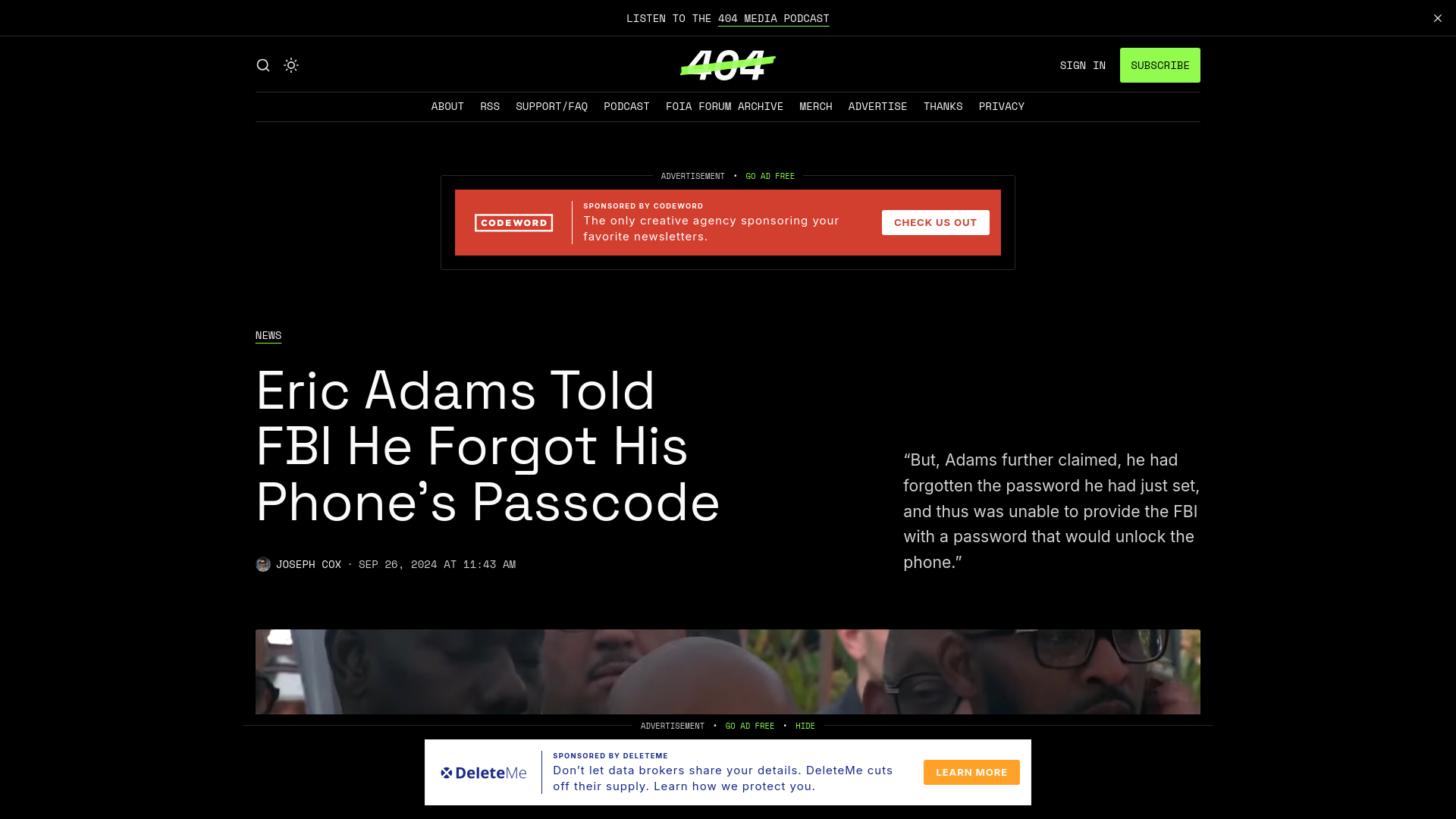 Eric Adams Told FBI He Forgot His Phone’s Passcode