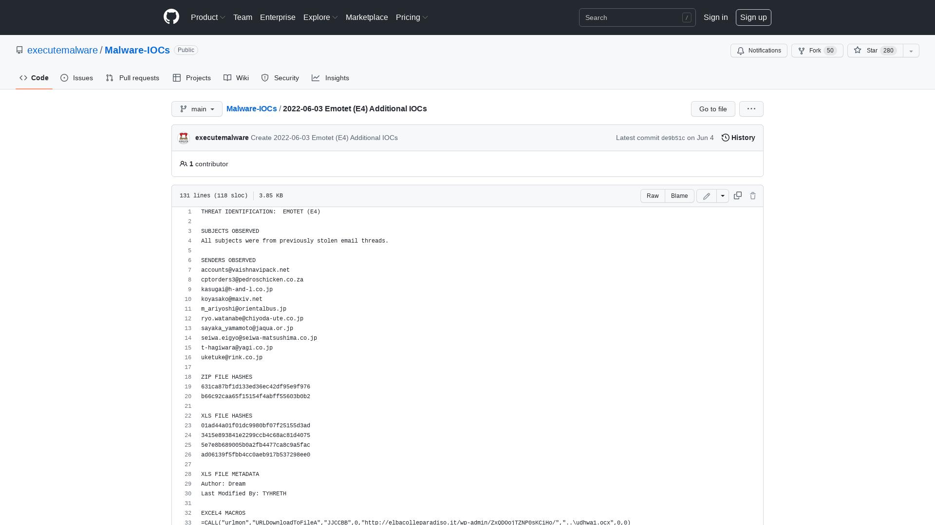 Malware-IOCs/2022-06-03 Emotet (E4) Additional IOCs at main · executemalware/Malware-IOCs · GitHub
