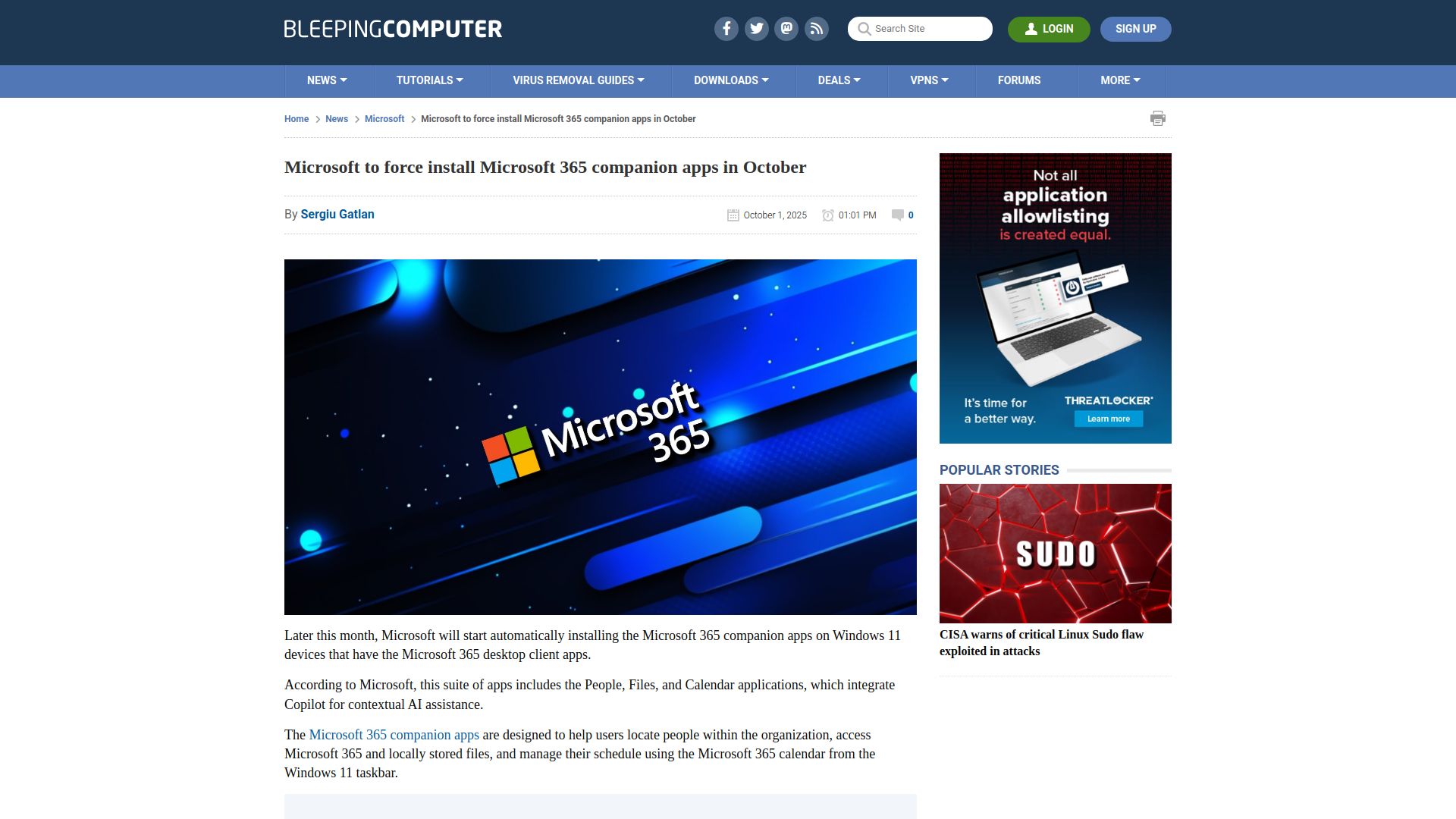 Microsoft to force install Microsoft 365 companion apps in October