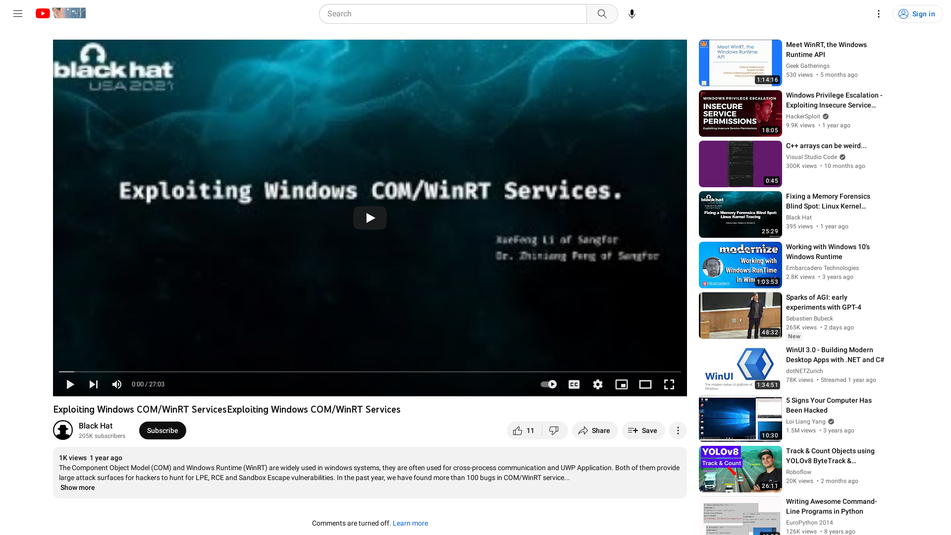 Exploiting Windows COM/WinRT ServicesExploiting Windows COM/WinRT Services - YouTube